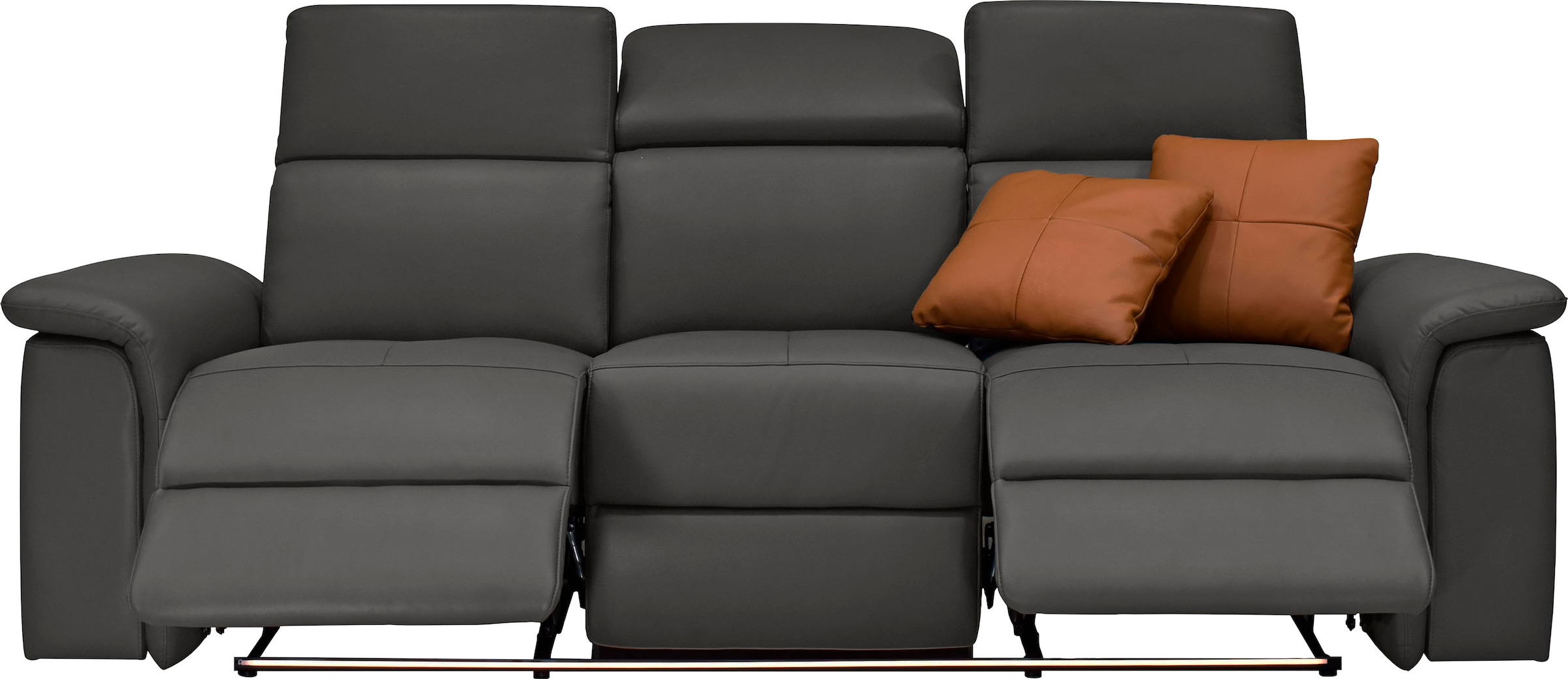 Home affaire 3-Sitzer »Pareli 229cm, manuelle u. elektr. Relaxfunktion in 2 Sitzen« USB, KT-Verstellung, LED Beleuchtung, in Echtleder, Kunstleder, Web