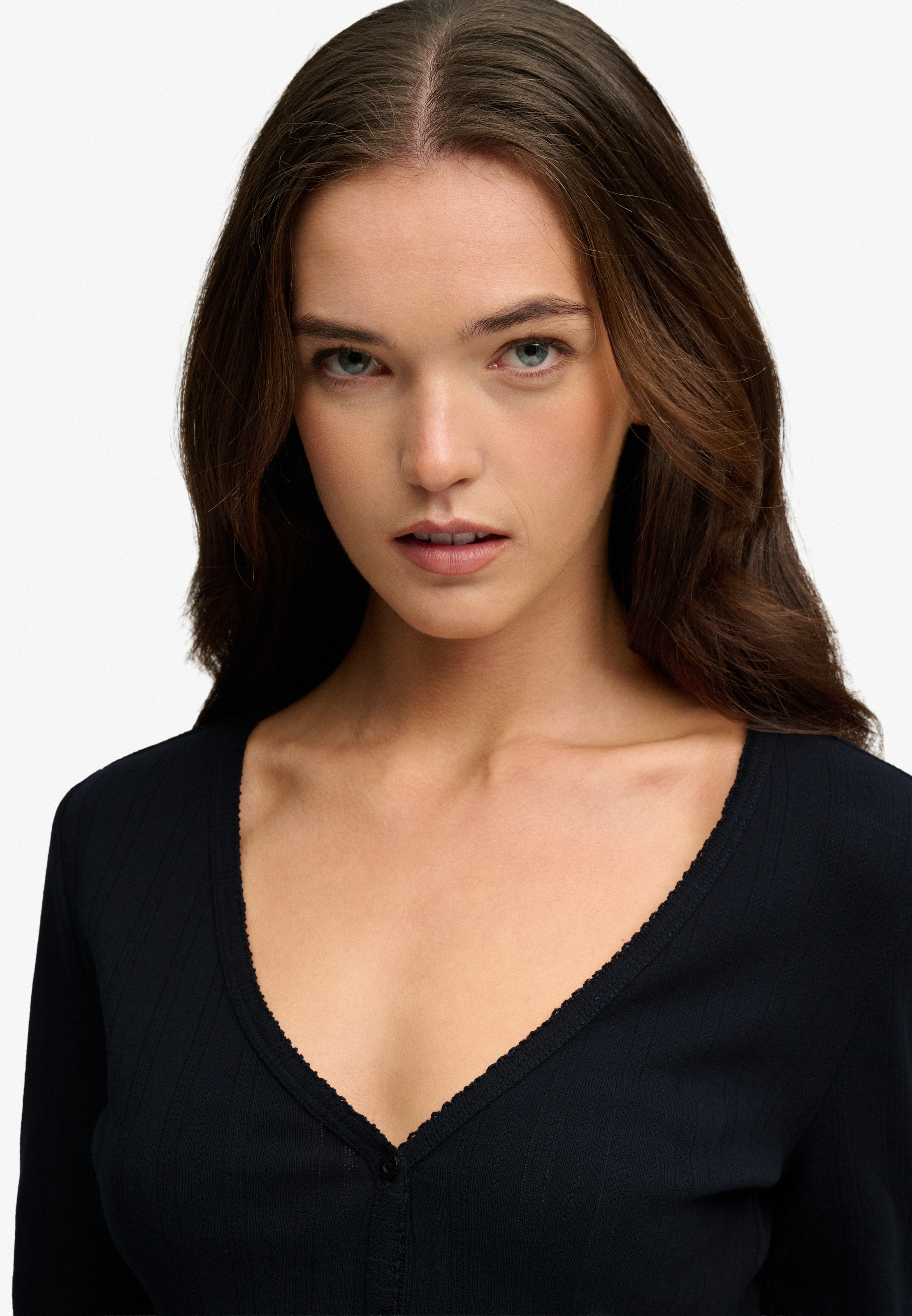Superdry Cardigan »ATH ESS POINTELLE CARDIGAN« motif pointelle, coton, qualité jersey, coupe skinny