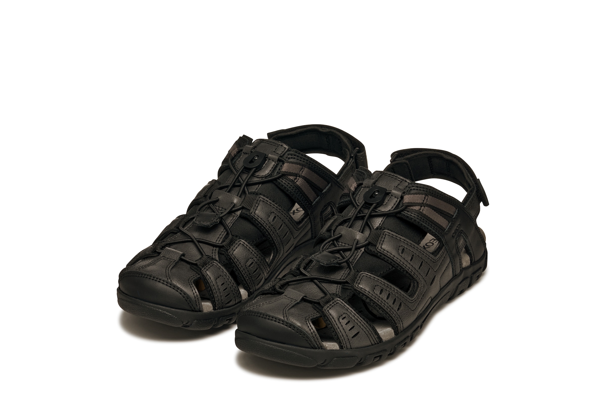 Image of Geox Sandale "UOMO SANDAL STRADA C", Sommerschuh, Klettschuh, Outdoorsandale, mit Lederfussbett