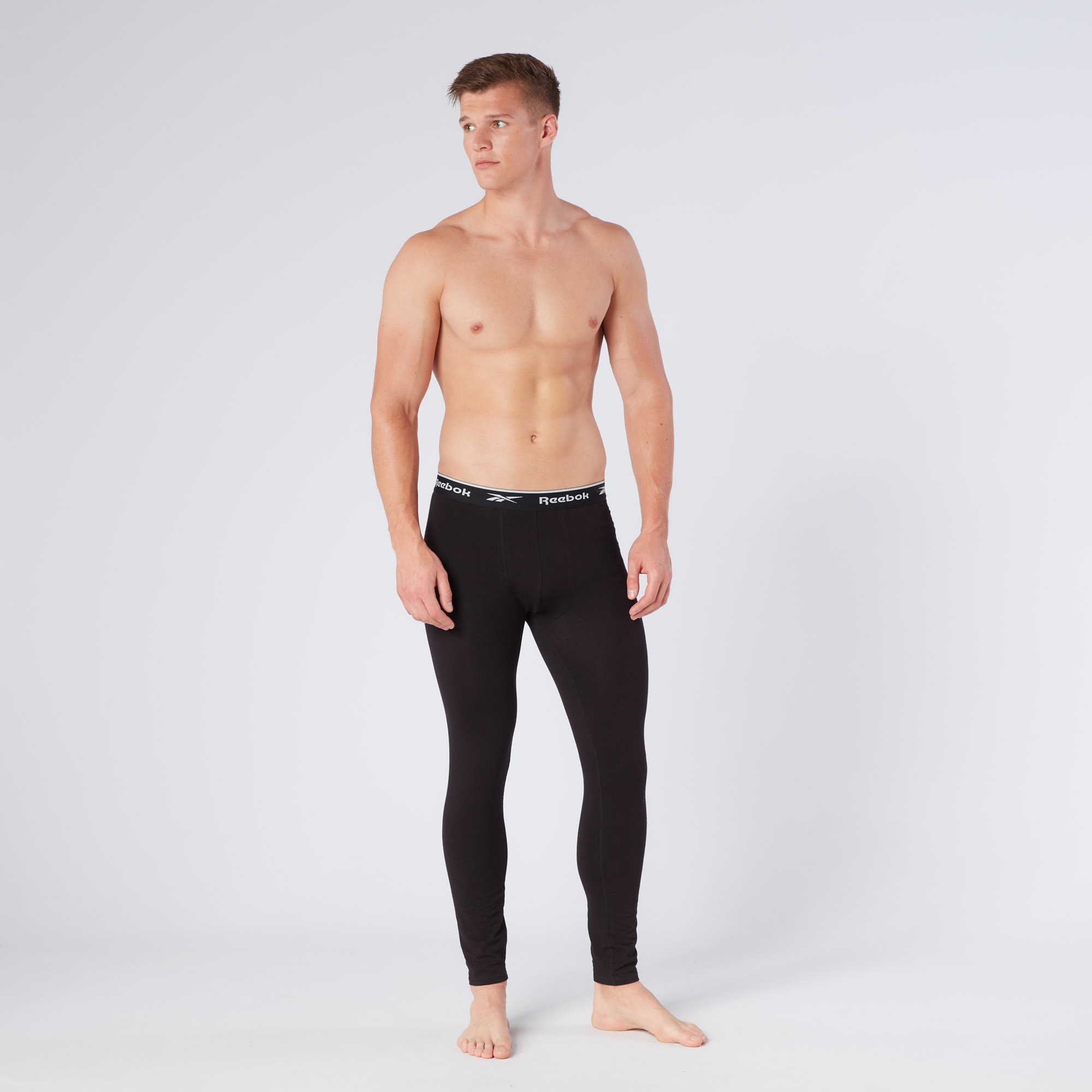 Image of Reebok Lange Unterhose "JOHNY" basic, lang, atmungsaktiv, mit Logo, breiter Bund, Baumwollmix