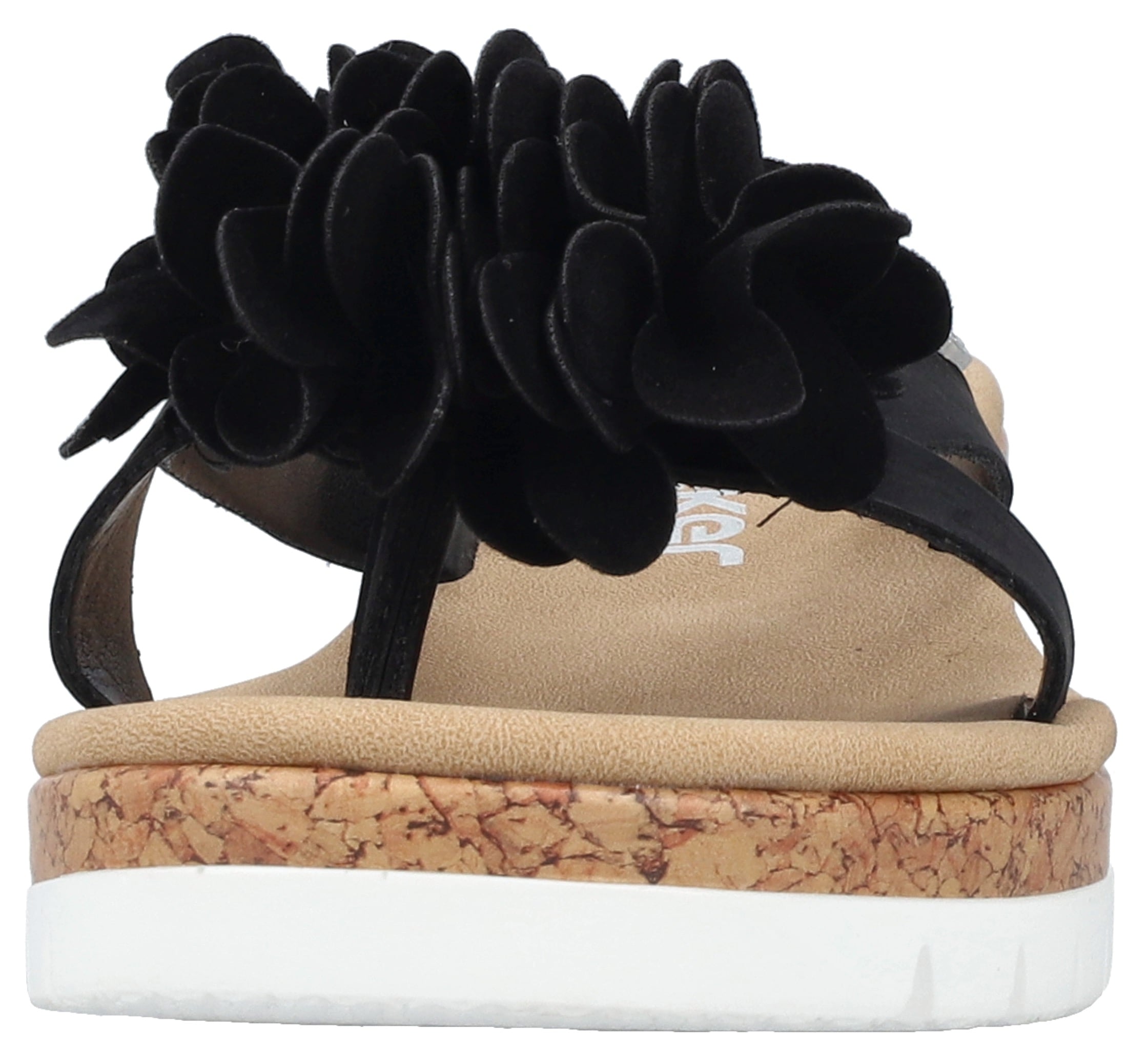 Rieker Pantolette, Keilabsatz, Sommerschuh, Schlappen mit Keilabsatz in Kork-Optik