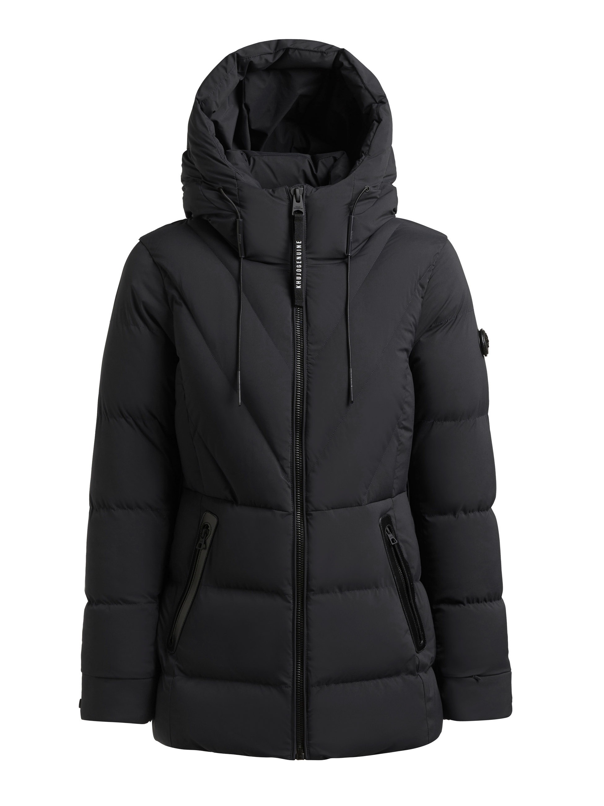 khujo Steppjacke »RABB2« mit Kapuze Applikationen aus Kunstleder