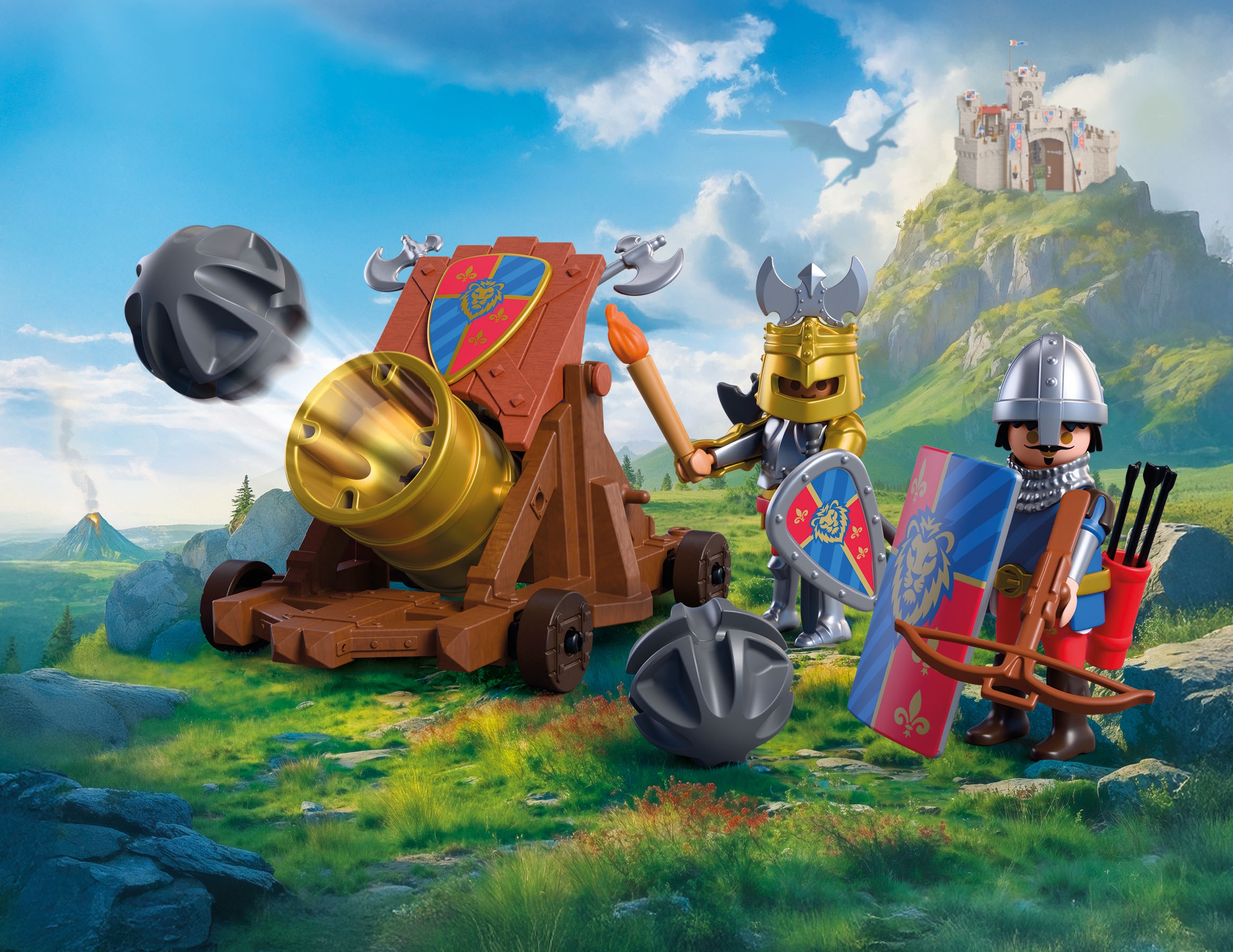 Playmobil® Jeu de construction »Schusswaffe Löwenritter (72115), Knights« fabriqué en Europe