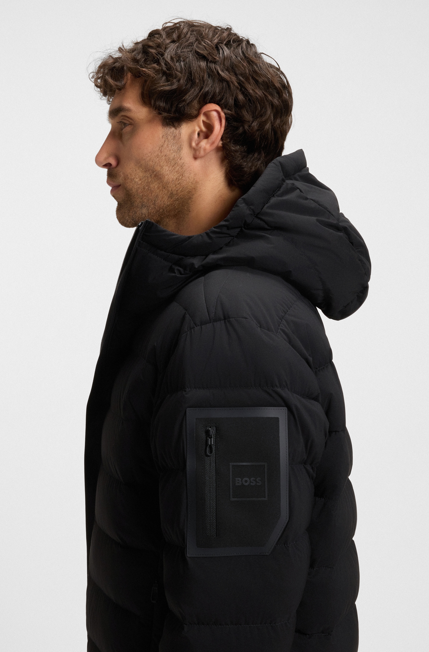 BOSS GREEN Doudoune »OW Riplite JT HD« mit Kapuze abenehmbare Kapuze wasserabweisend regular fit, 4-Wege Stretch