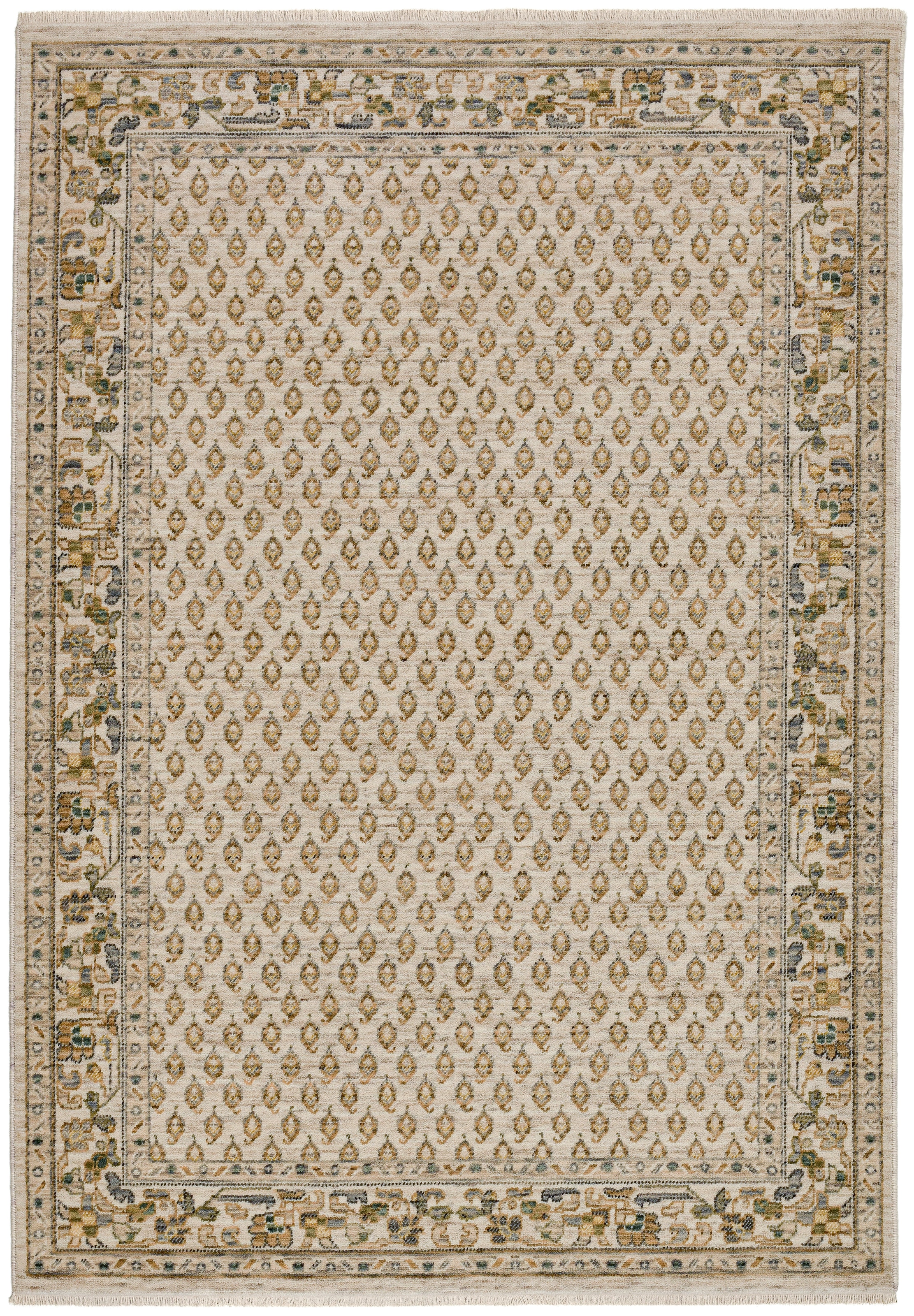 Image of THEKO Wollteppich "Mir" rechteckig 10 mm Höhe Kurzflor, Orient-Optik, mit Bordüre & Fransen, 90% Wolle, pflegeleicht