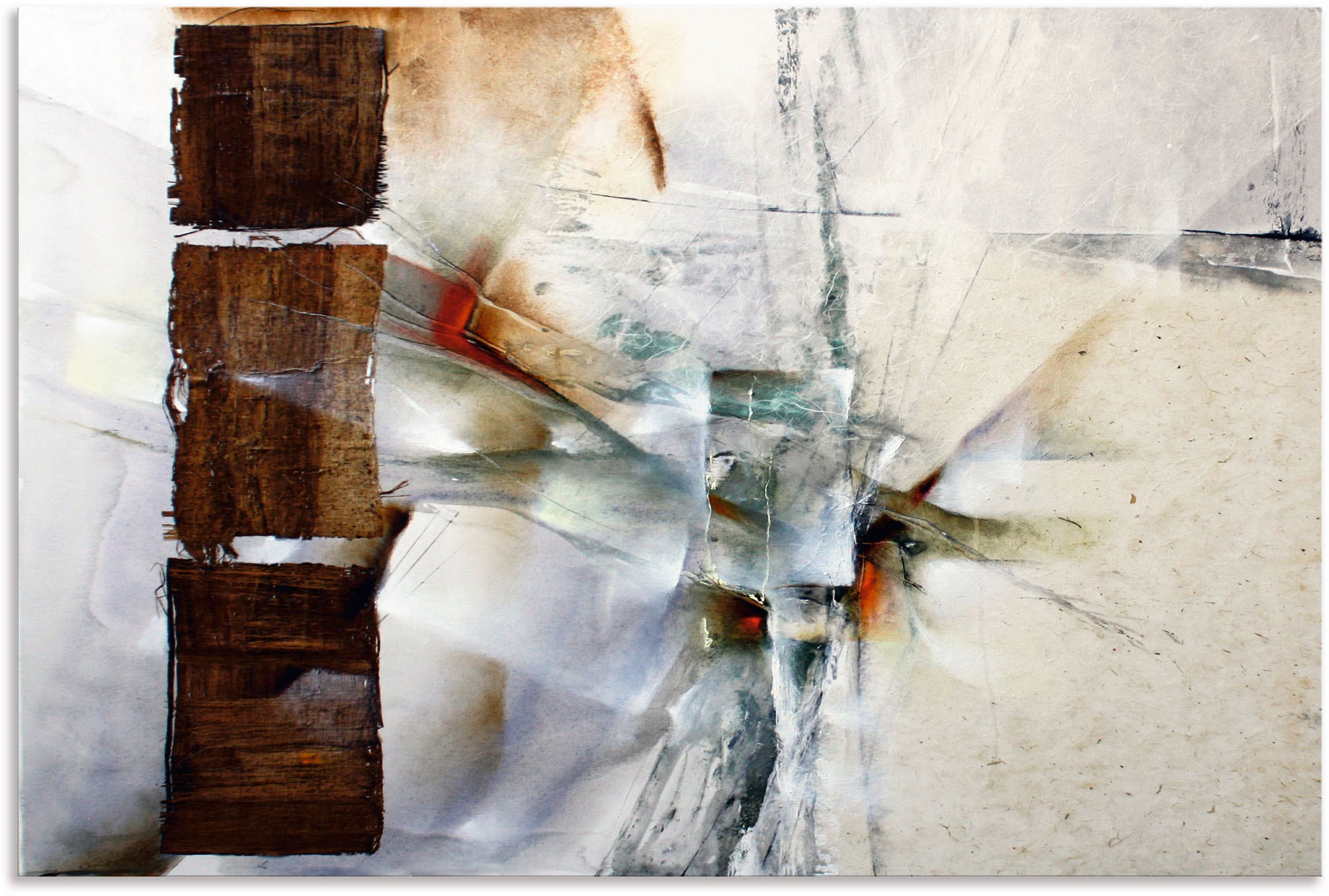 in Alubild, (1 oder Poster Artland kaufen St.), versch. Wandaufkleber als Grössen »Abstrakte weiss«, Komposition Gegenstandslos, in Wandbild Leinwandbild,