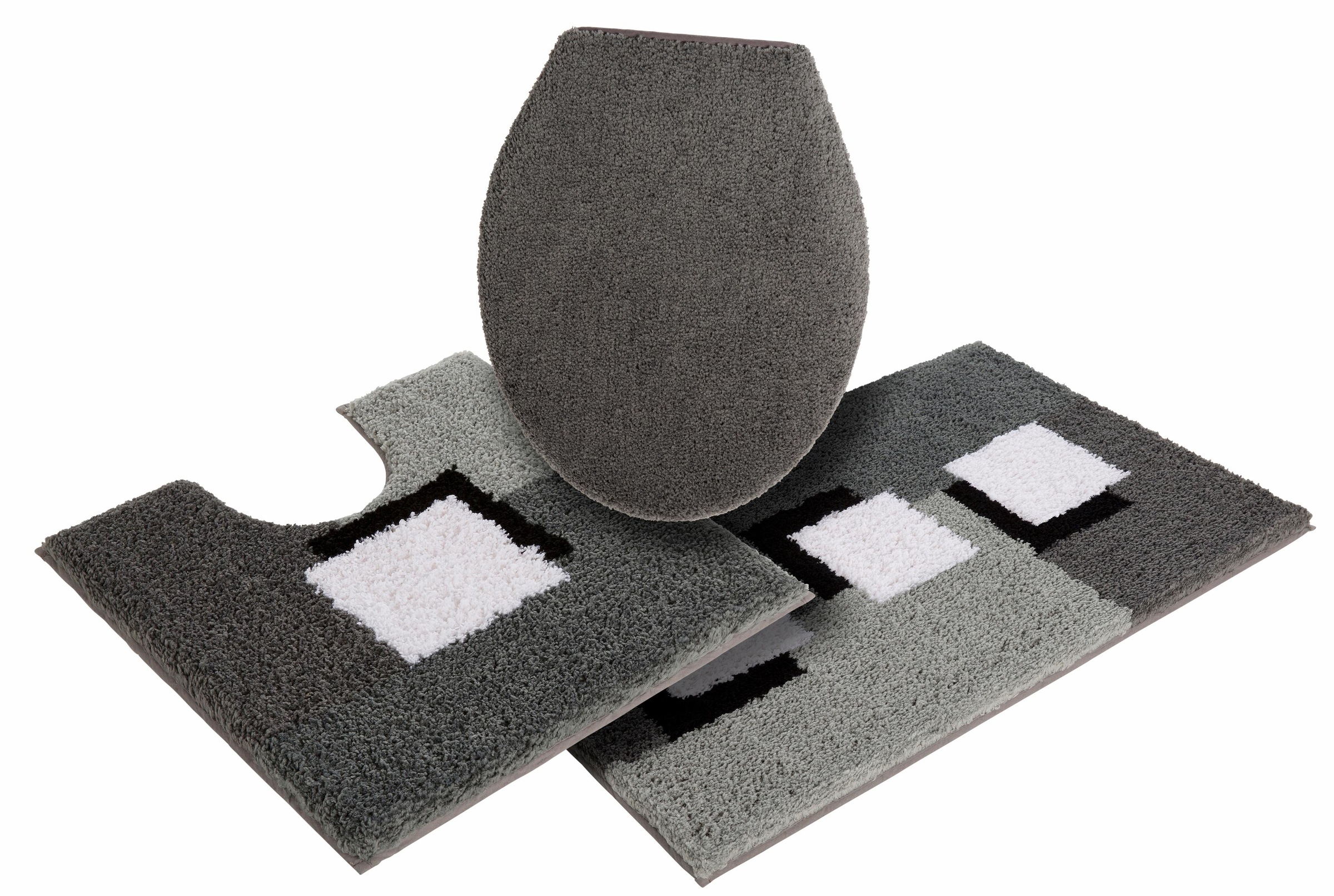 OTTO home Badematte "Ada, Badvorleger, Badezimmer Teppich" Höhe 21 mm rutschhemmend beschichtet fußbodenheizungsgeeignet  schnell trocknend  strapazierfähig Badteppich, Badematten auch als 3 teiliges Set erhältlich