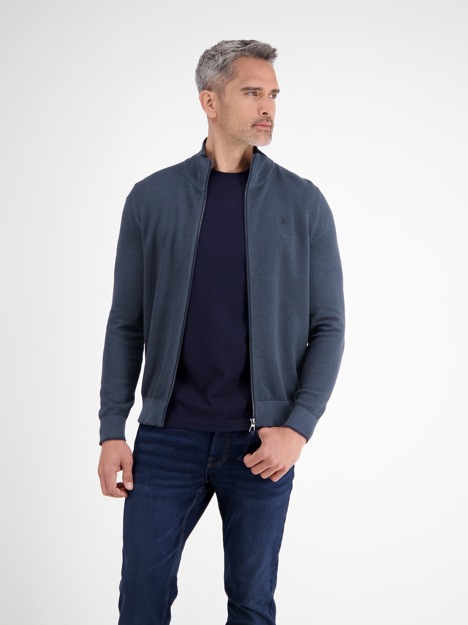 LERROS Strickjacke »LERROS Melange-Strickjacke für Herren«