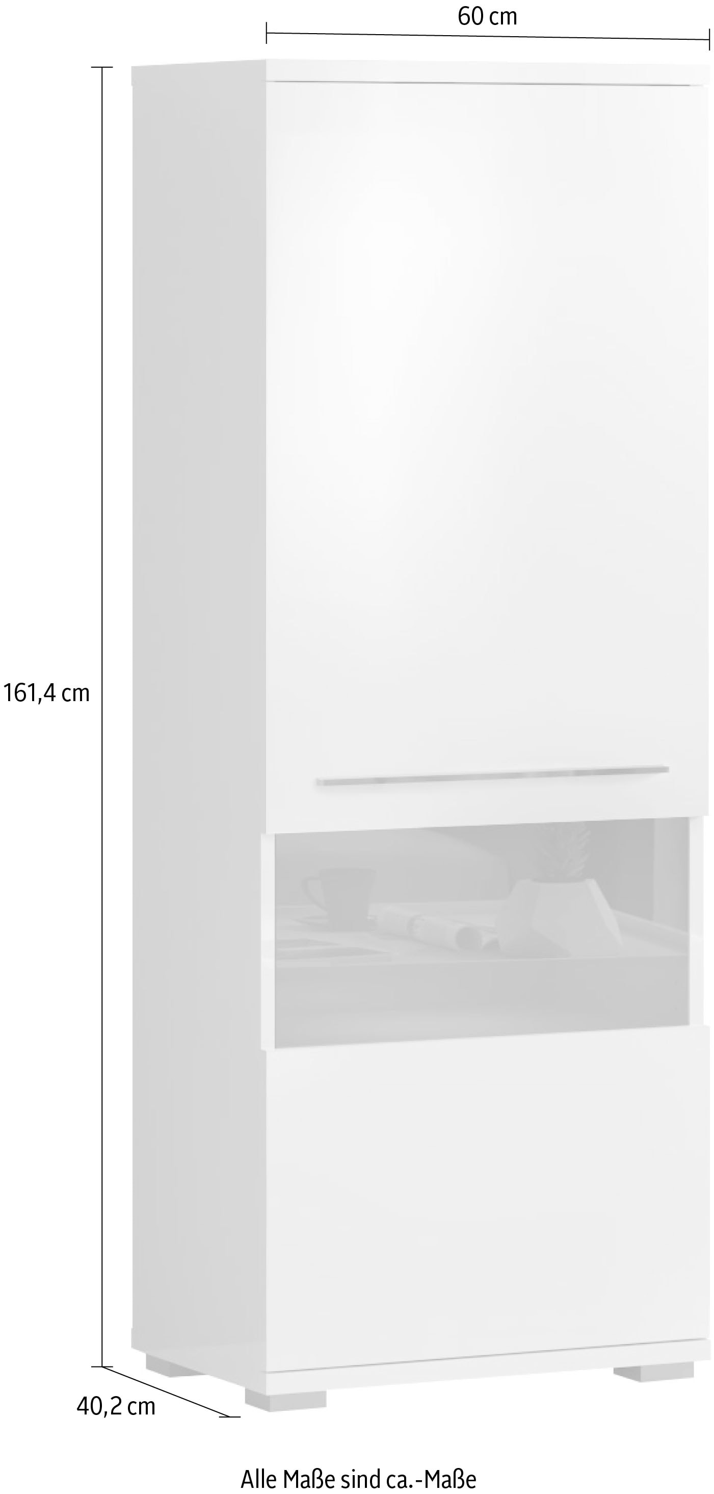GOODproduct Vitrine »Piano« (H/B/T): 161,4/60/40,2cm,  UV lackiert, Soft-Close Funktion