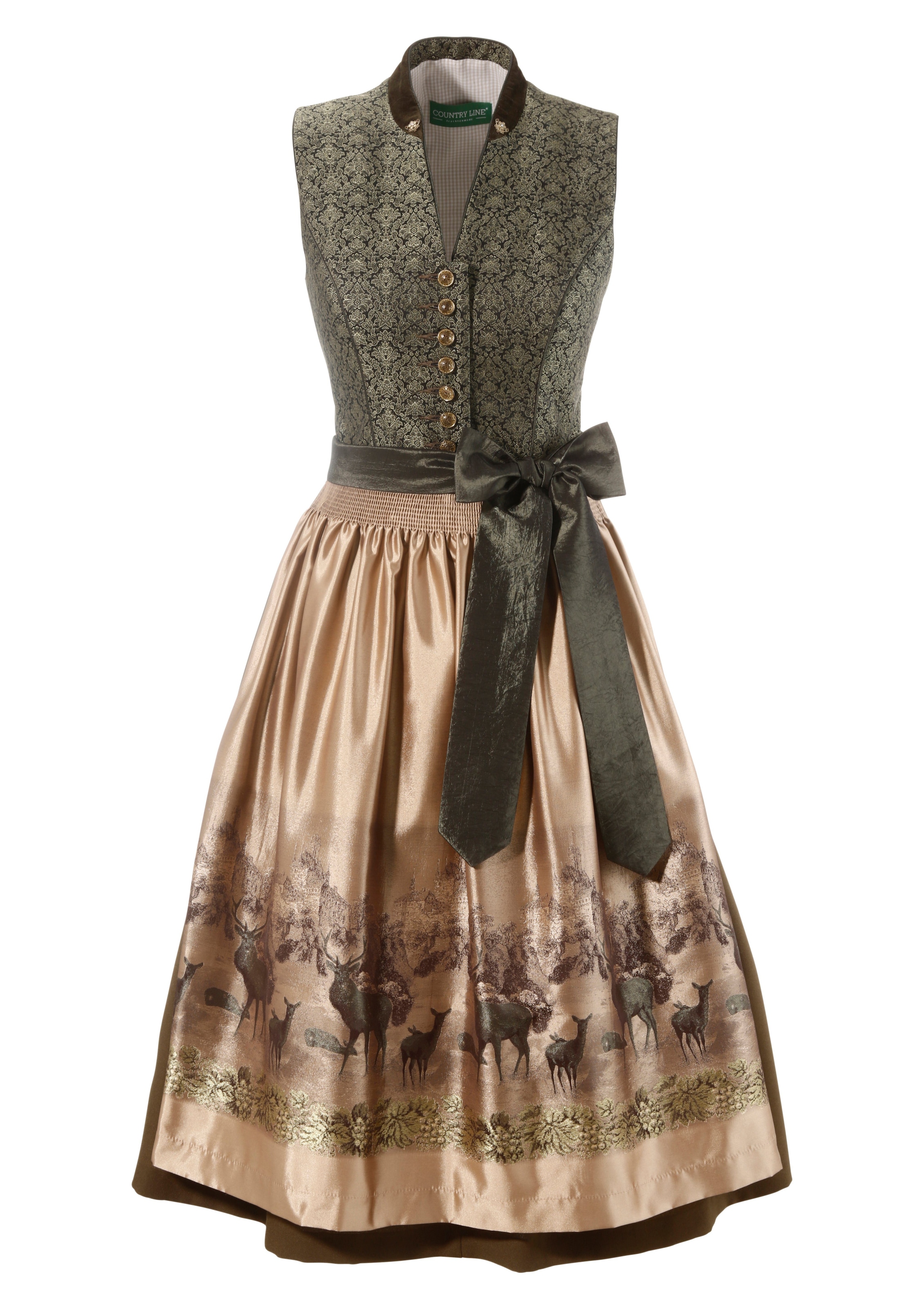 Country Line Dirndl, (2 tlg.), Damen, midi mit Samtkragen kaufen