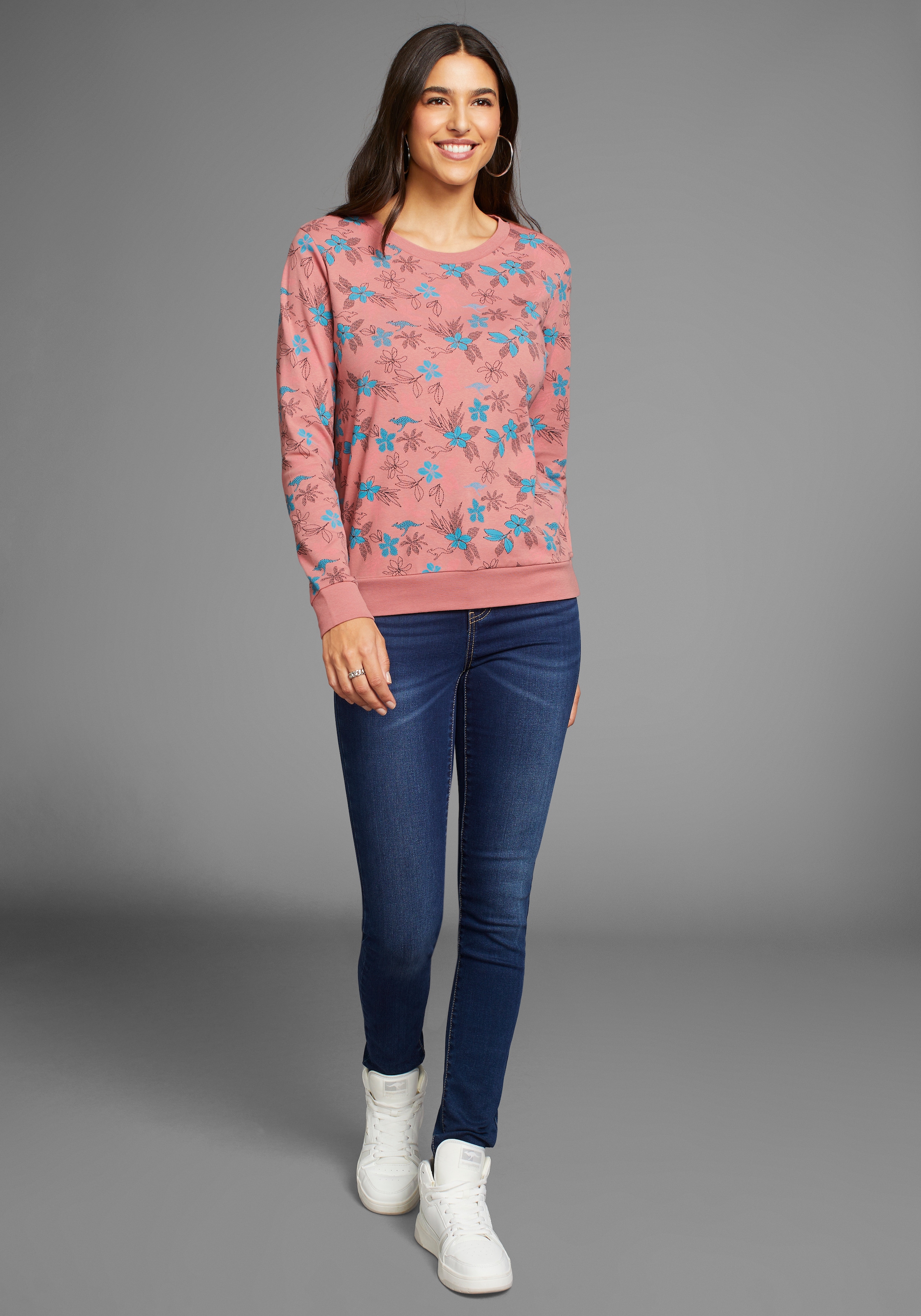 KangaROOS Sweatshirt, mit Blumen-Print - NEUE FARBEN