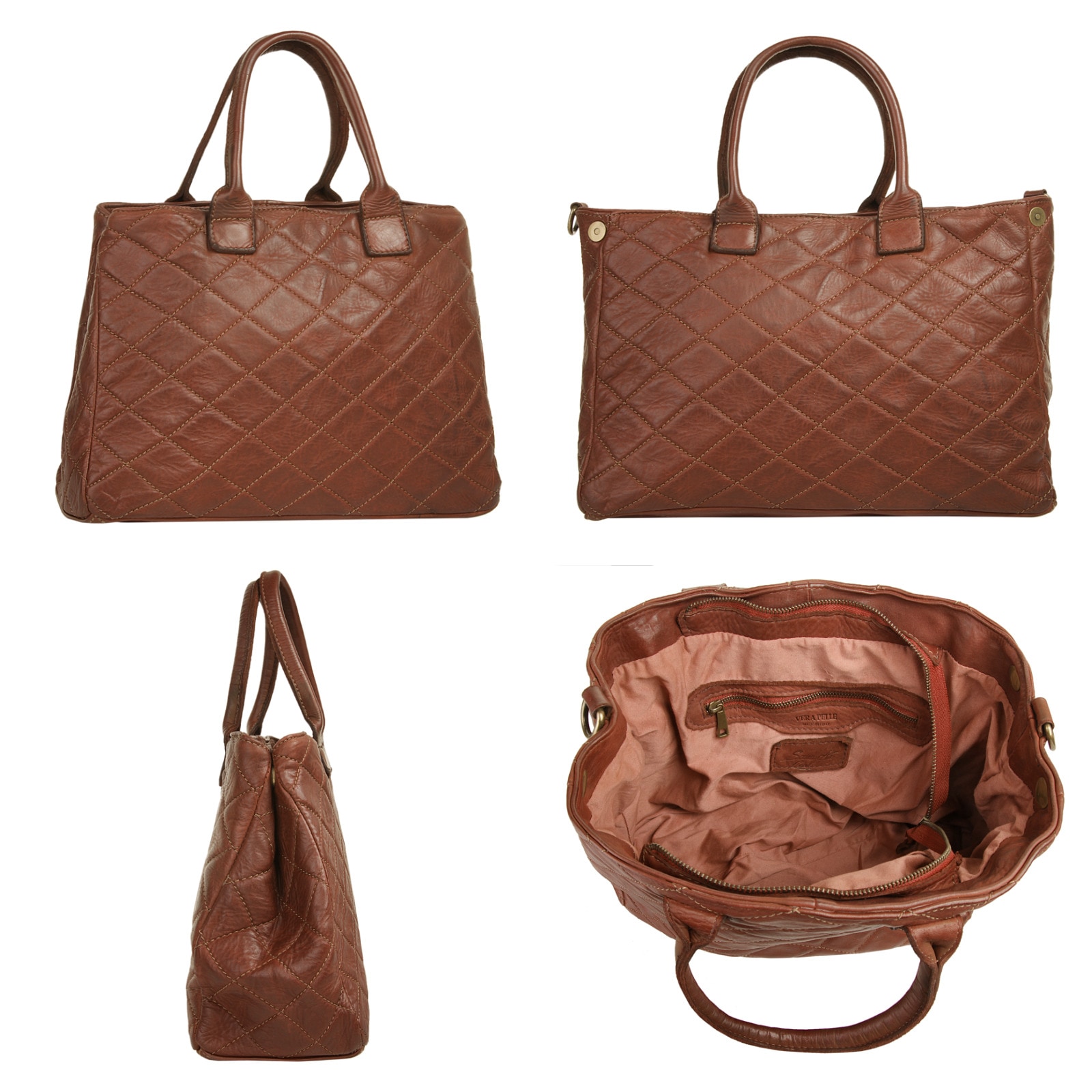 Samantha Look Henkeltasche, echt Leder, Made in Italy