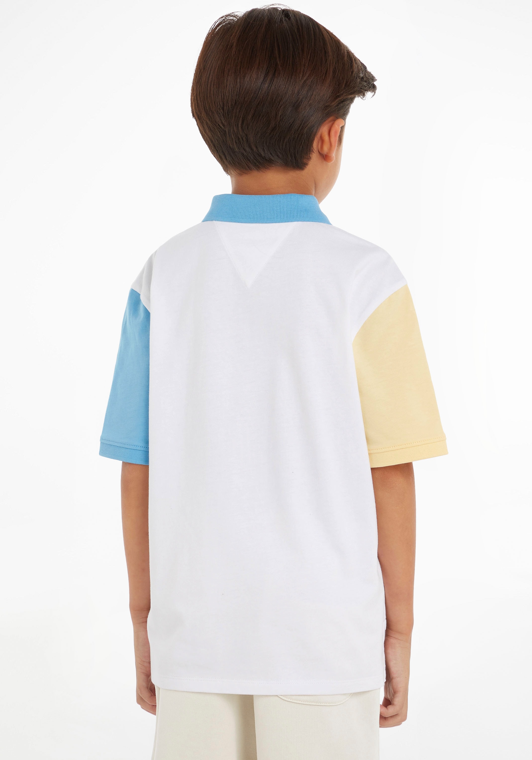 ✌ Tommy Hilfiger Poloshirt »OVERSIZED COLORBLOCK Ärmeln Colorblock-Design en Acheter im mit ligne POLO«