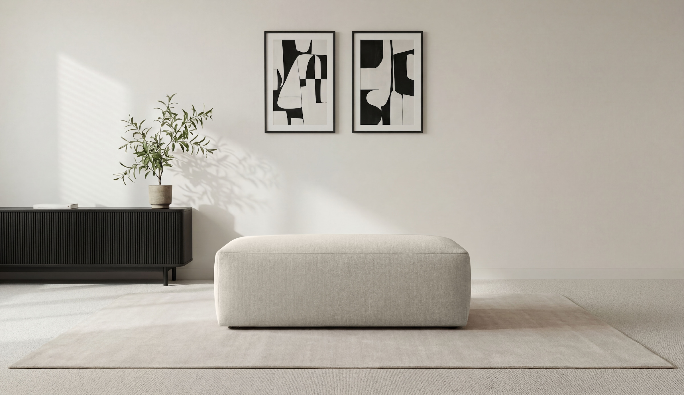 INOSIGN Tabouret rembourré »Koa« Wellenunterfederung, weicher Lounge-Sitzkomfort