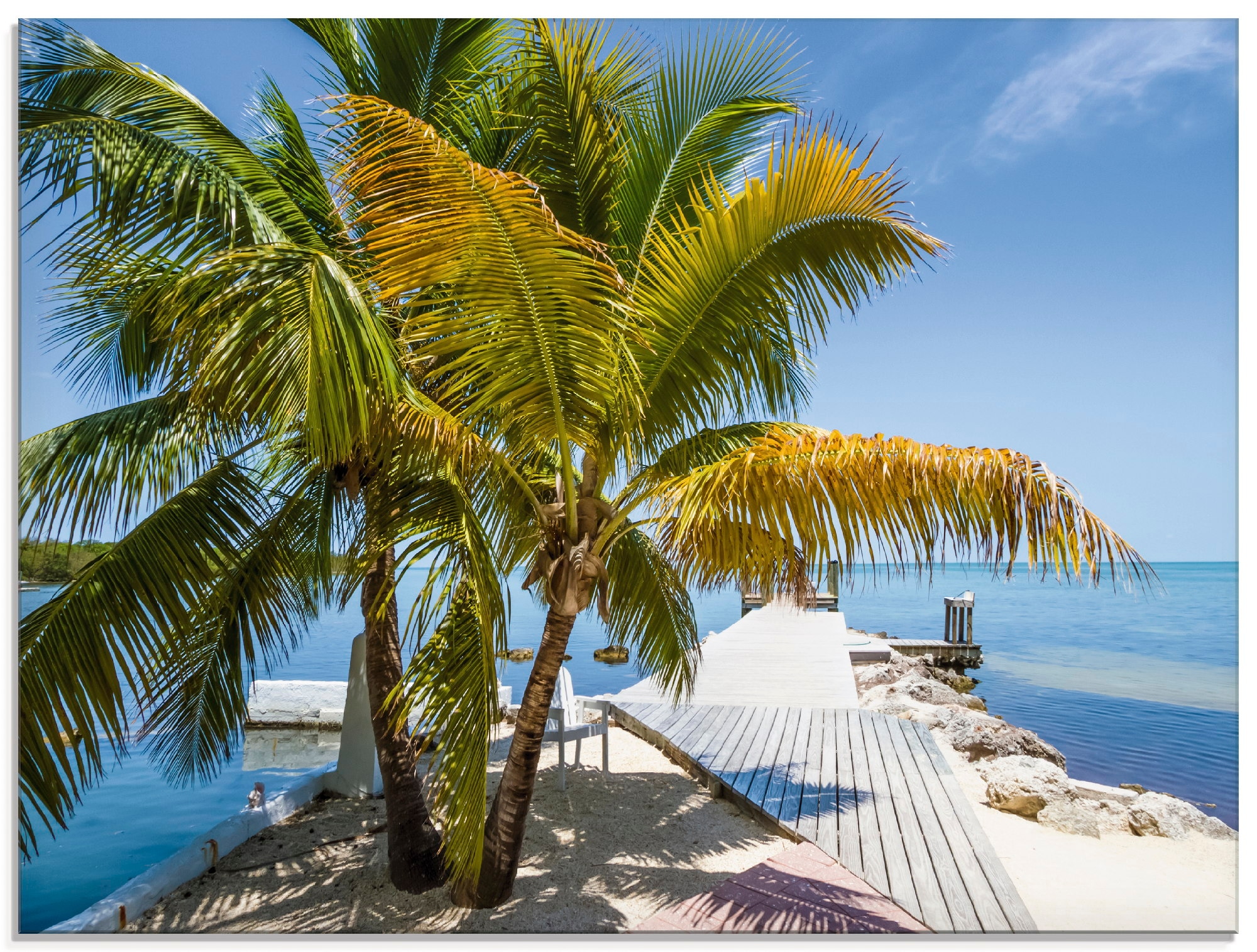 Artland Glasbild »Florida Keys Himmlischer Blick«, Strand, (1 St.), in verschiedenen  Grössen