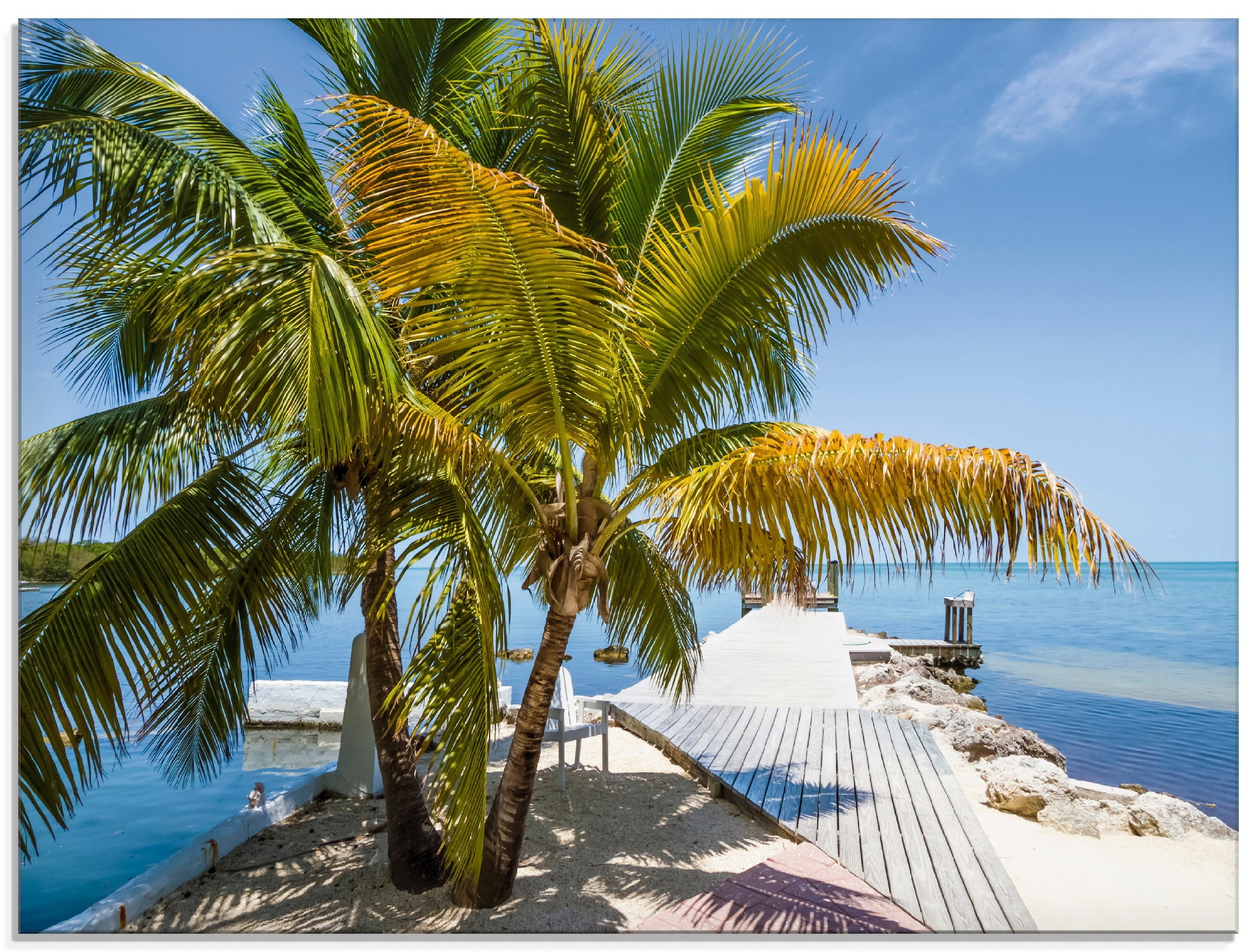Image of Artland Glasbild "Florida Keys Himmlischer Blick" Strand 1 Stk. tlg. in verschiedenen Grössen