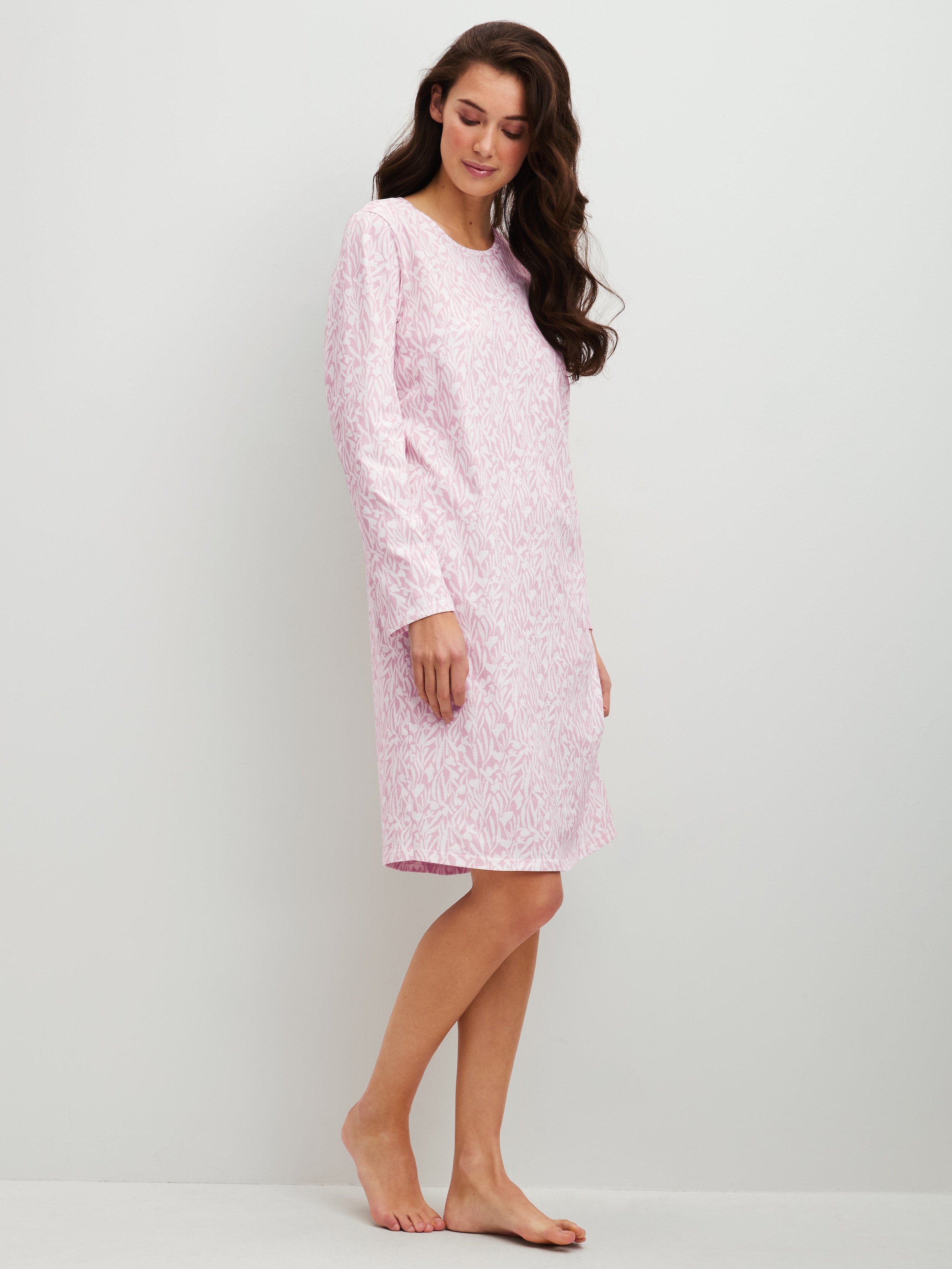 Image of CALIDA Nachthemd "Blooming Nights" Ohne Taschen Allover-Print, Pure Cotton, Langarm, atmungsaktiv, weich