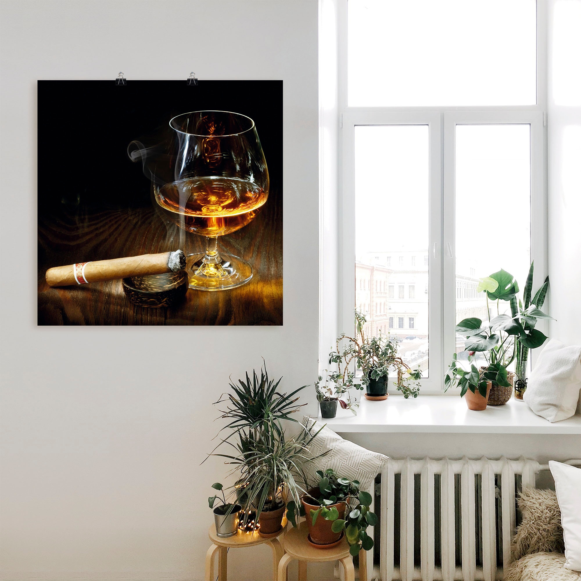 Artland Wandbild »Zigarre und Cognac«, Zigarren, (1 St.), als Leinwandbild, Poster in verschied. Grössen
