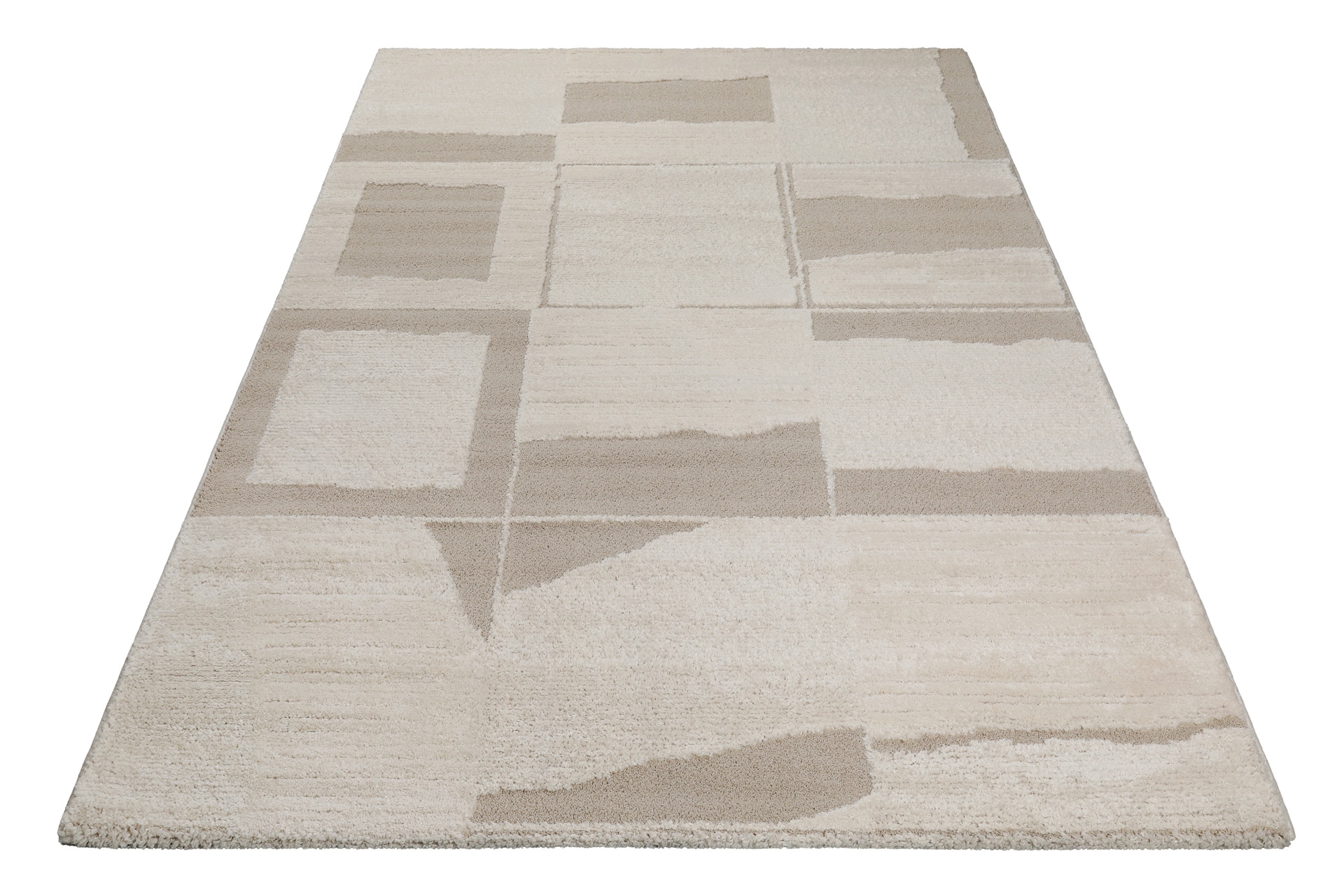 Image of Wecon home Teppich "Ingvar" rechteckig 18 mm Höhe Gewebt, Hoch-Tief, pflegeleicht, kariertes Design, Scandi, Wohnzimmer