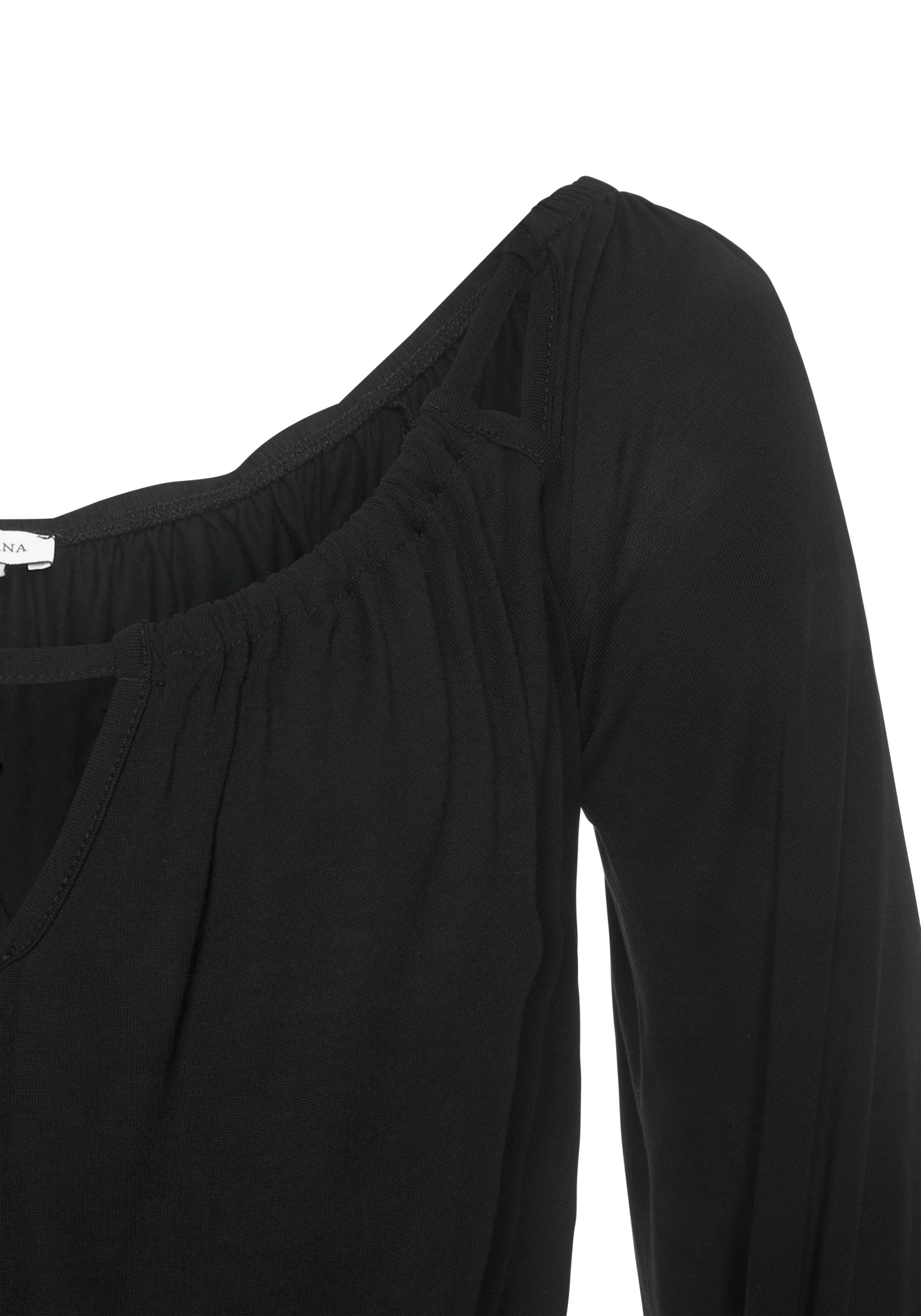 LASCANA Maxikleid, mit Cut-outs am Ausschnitt, schulterfreies Sommerkleid, Strandkleid