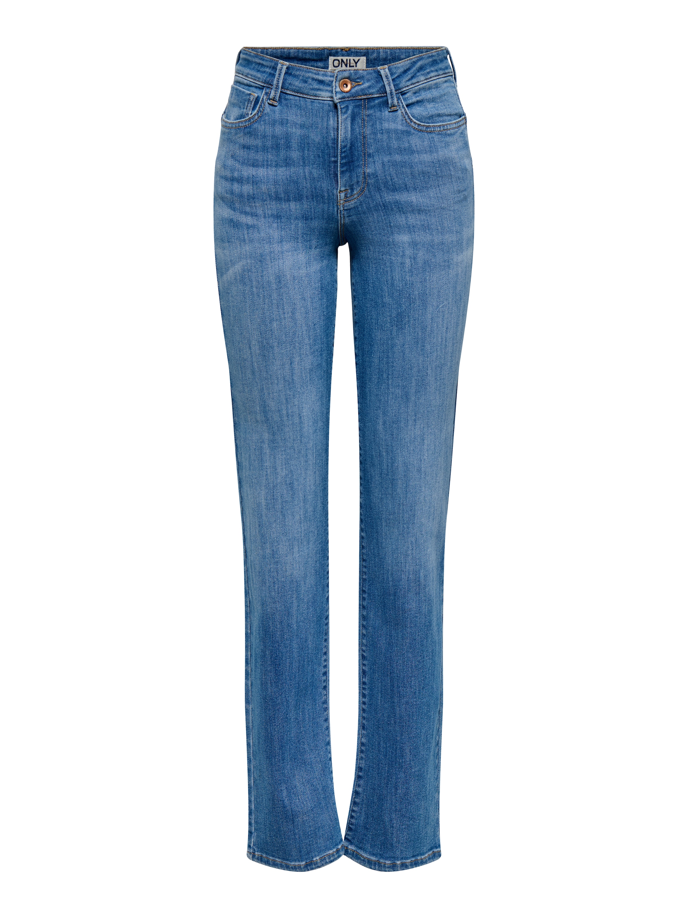 ONLY Slim-fit-Jeans »ONLPOWER MW PUSH UP SLIM STRAIGHT DNM« Baumwollmischung, mid waist, slim fit