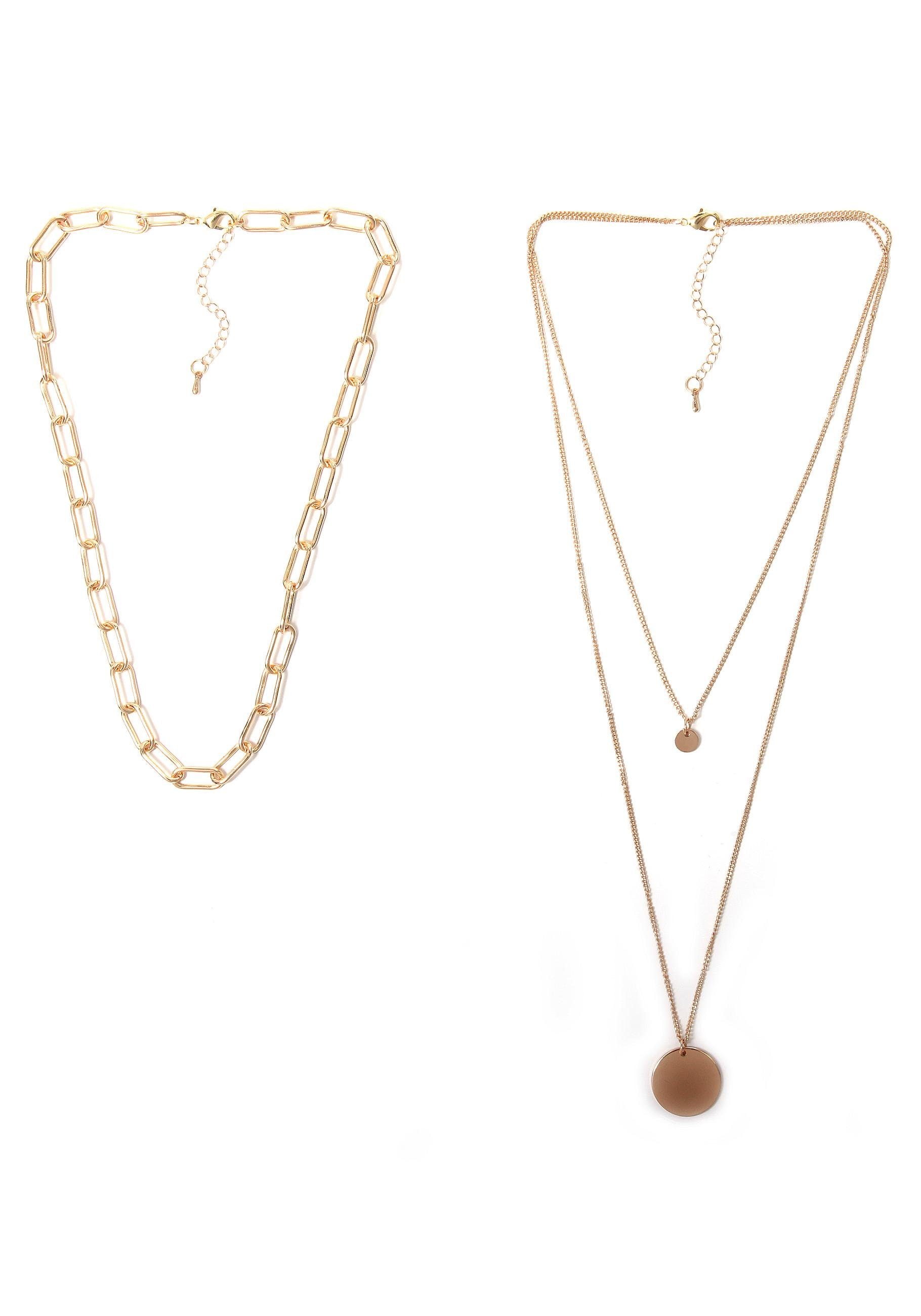 Image of J.Jayz Collier-Set »Layering Kette, auch einzeln tragbar, mehrreiges Collier mit kreisförmigen Anhängern«, (Set, 2 tlg.) bei Ackermann Versand Schweiz