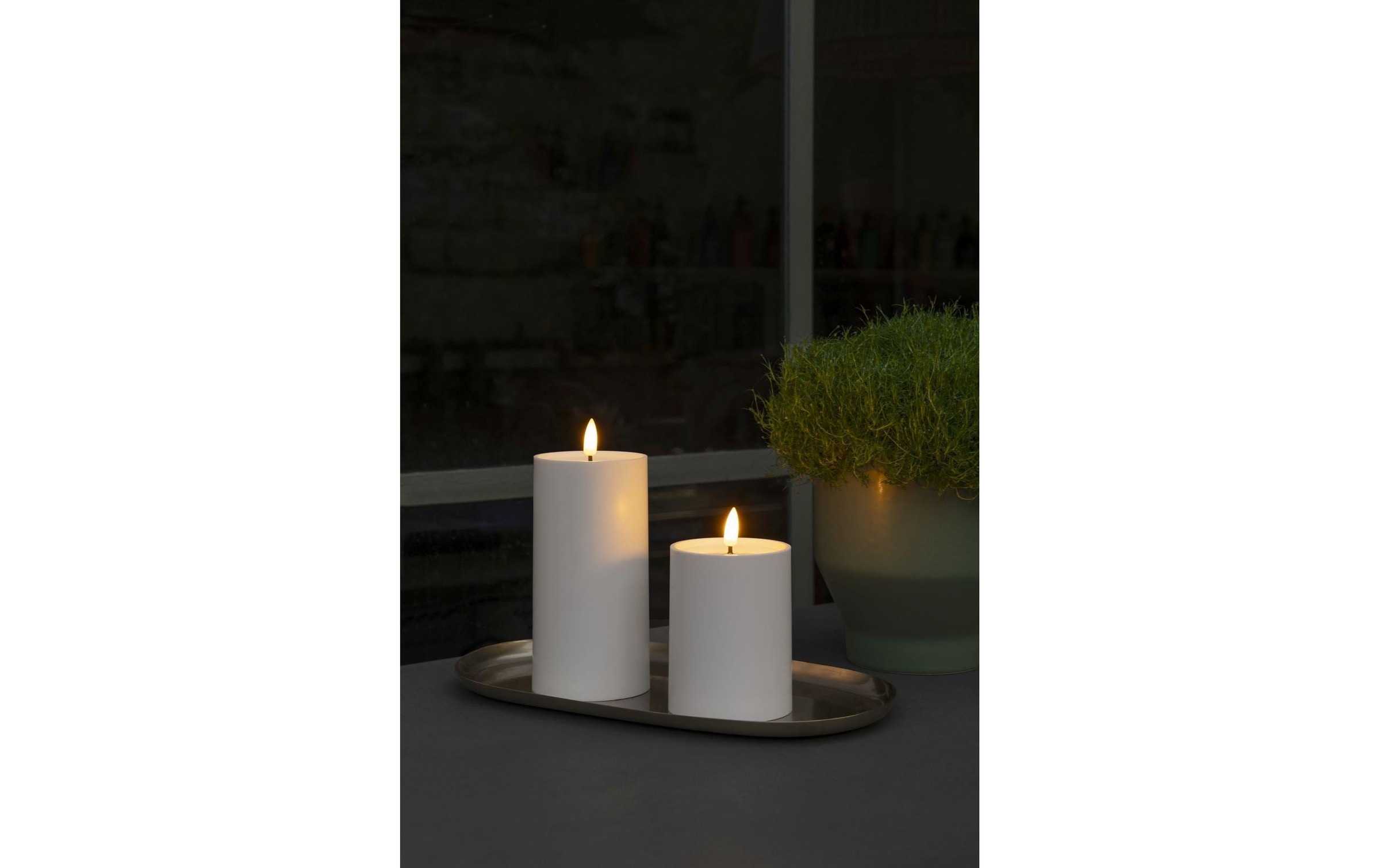 STT LED-Kerze »Set 2 Stück 10 und 15 cm« Solar-Kerzen-Set für drinnen und draussen