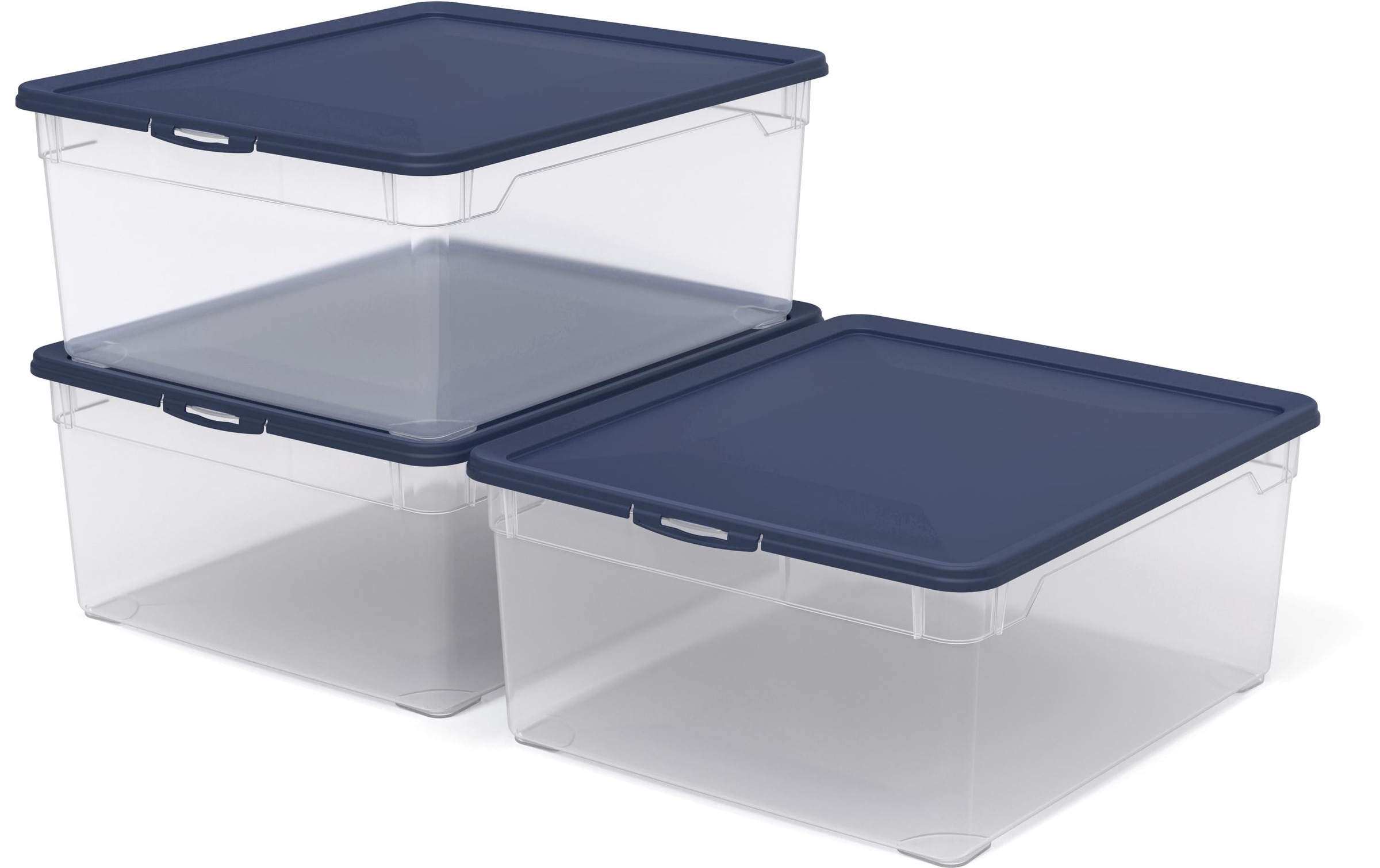 Image of ROTHO Aufbewahrungsbox "CLEAR Blau, 3 tlg."
