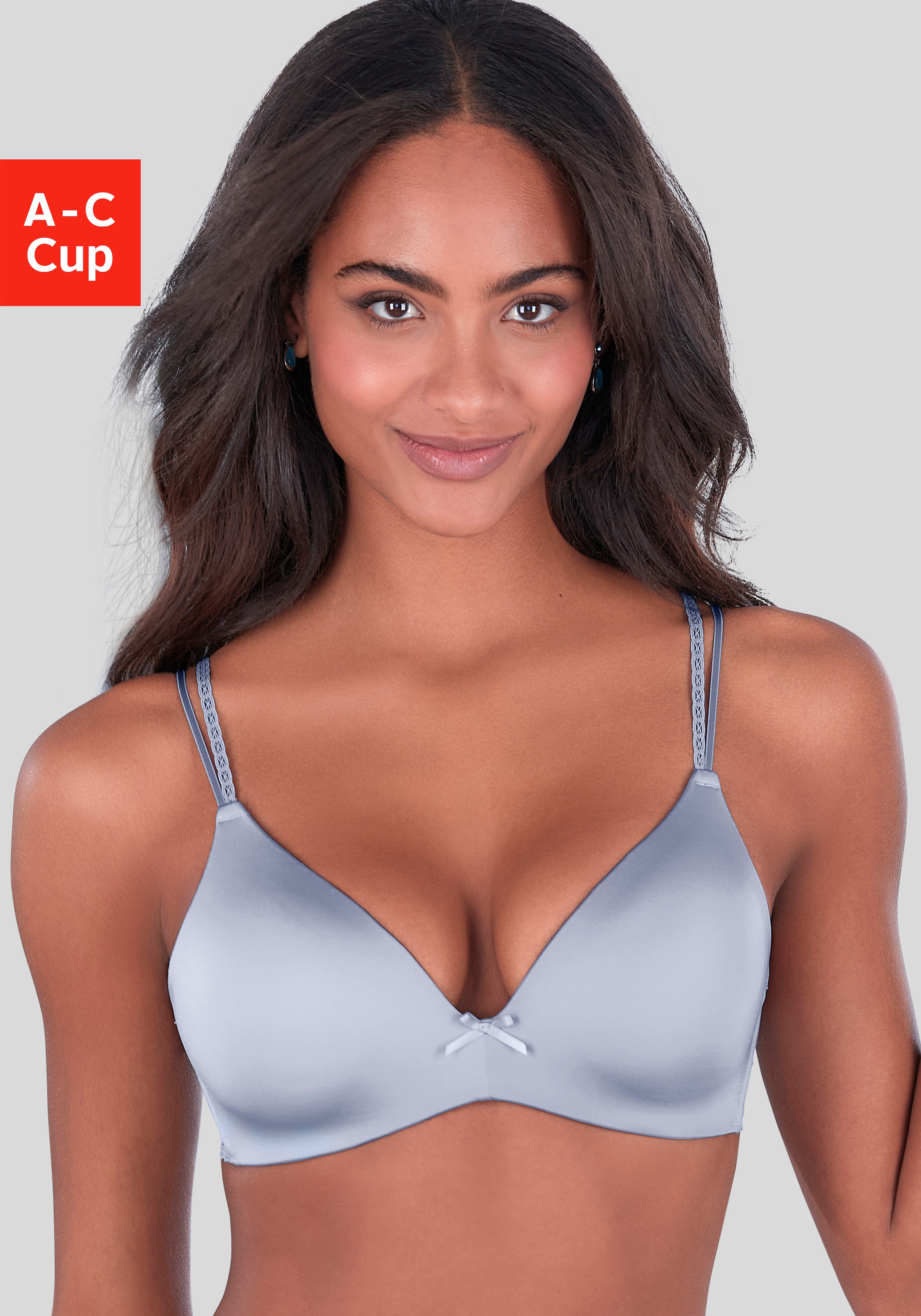 Image of Vivance Bralette-BH "Anisa" (ohne Bügel) mit Push-up-Kissen und Spitzenrücken, sexy Dessous