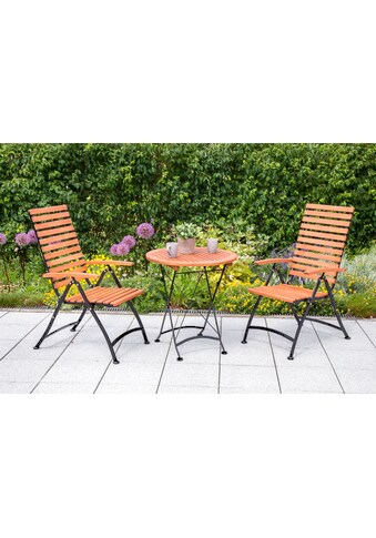 Garten-Essgruppe »Schlossgarten«, (Set, 3 tlg.), 2 Sessel, klappbar, Tisch Ø/Höhe:...