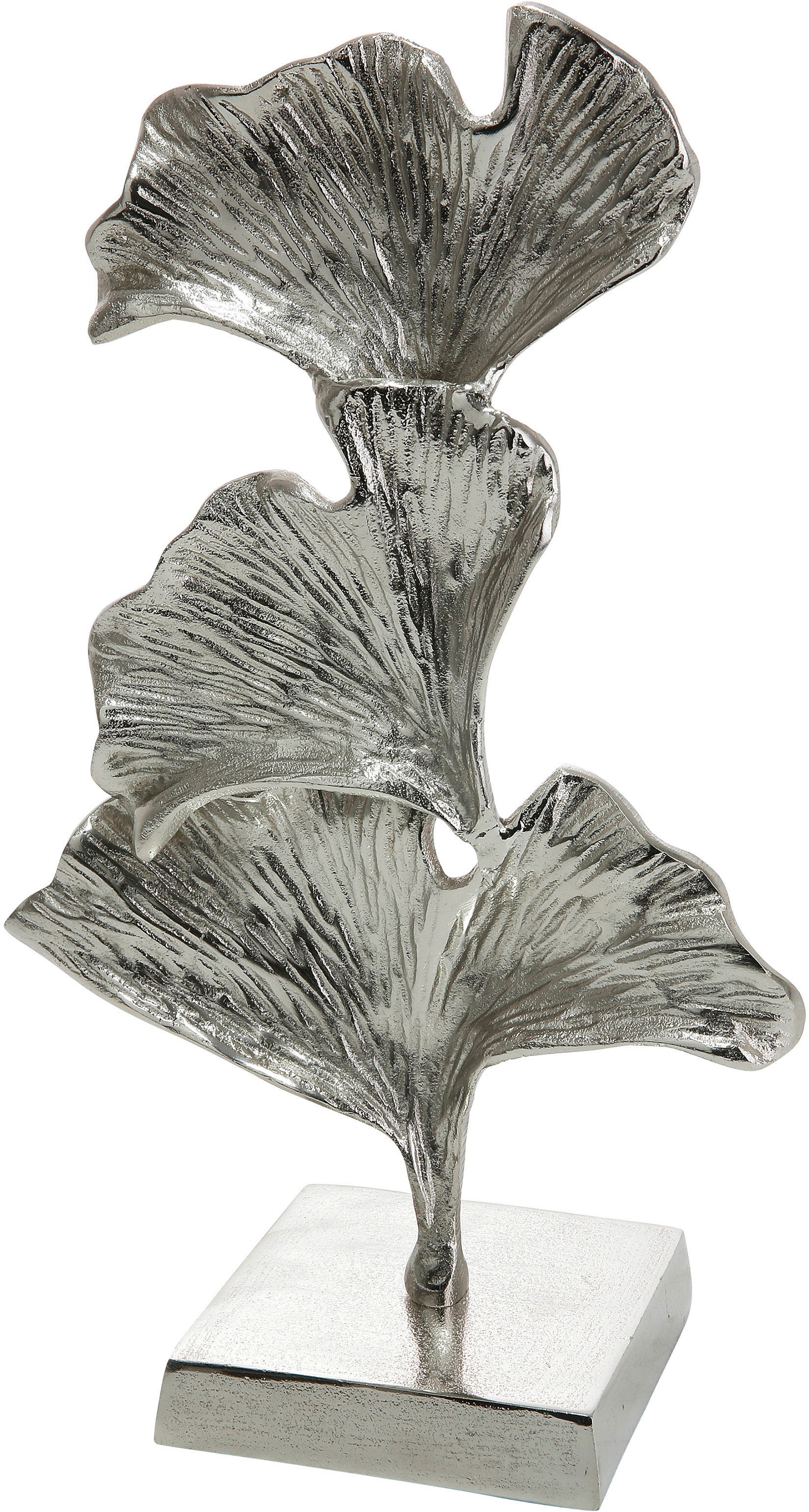 Image of GILDE Dekoobjekt »Skulptur Ginkgo, silberfarben«, (1 St.), Höhe 40 cm, aus Metall, Wohnzimmer bei Ackermann Versand Schweiz