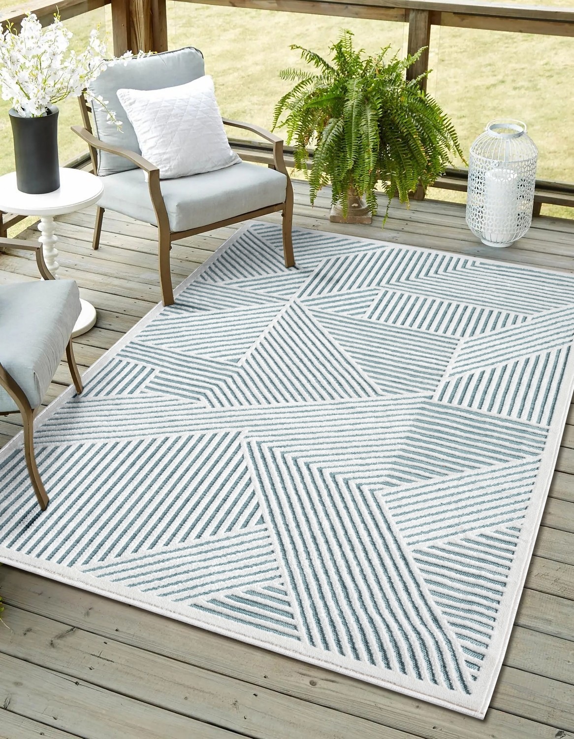 Image of Myflair Möbel & Accessoires Teppich "Vill, LAGERRÄUMUNG" rechteckig 8 mm Höhe modernes Design, Hoch-Tief Effekt, Outdoor geeignet, Balkon, Terrasse