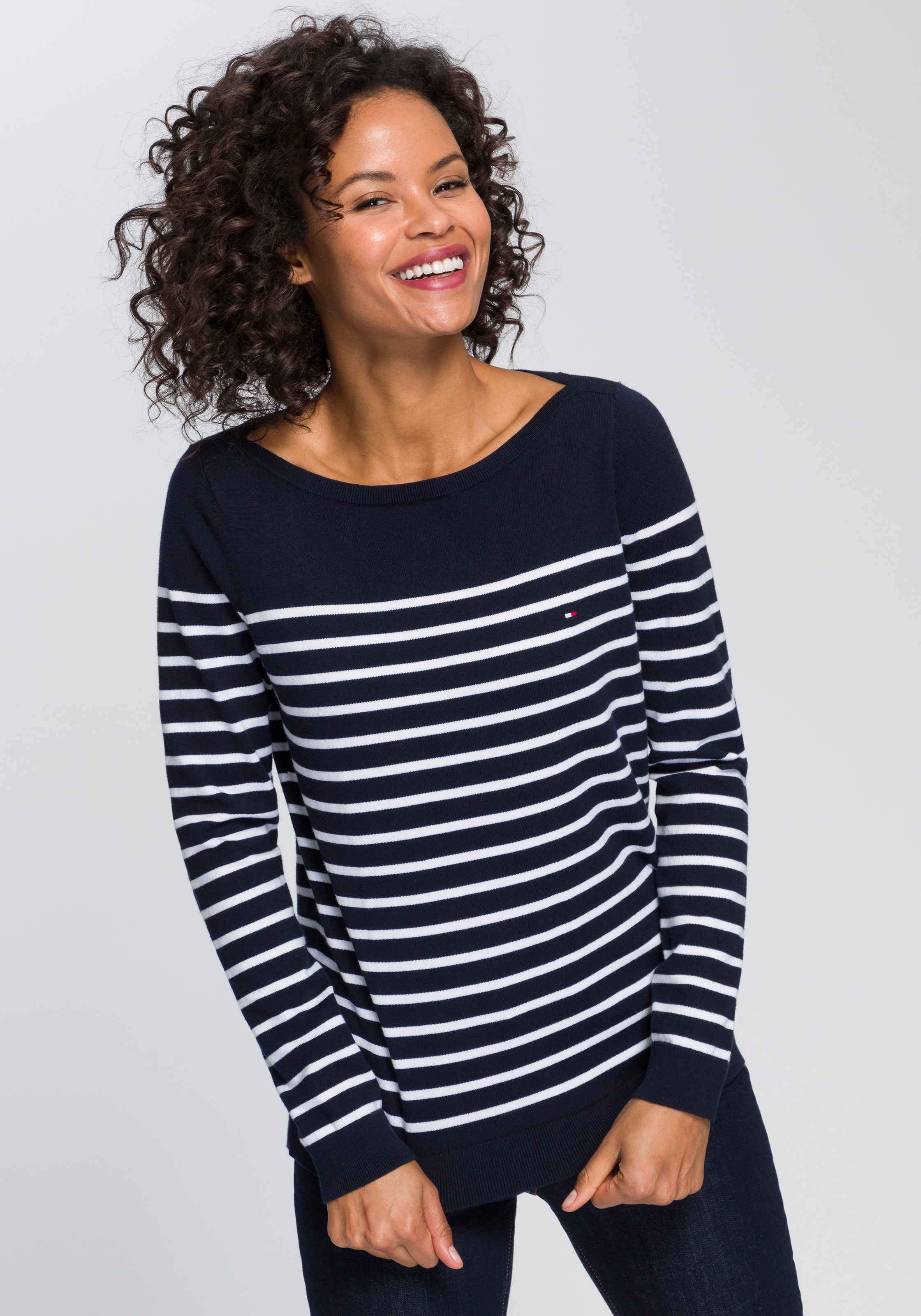 Image of Tommy Hilfiger Streifenpullover »HERITAGE BOAT NECK SWEATER«, im klassischem Ringeldessin bei Ackermann Versand Schweiz