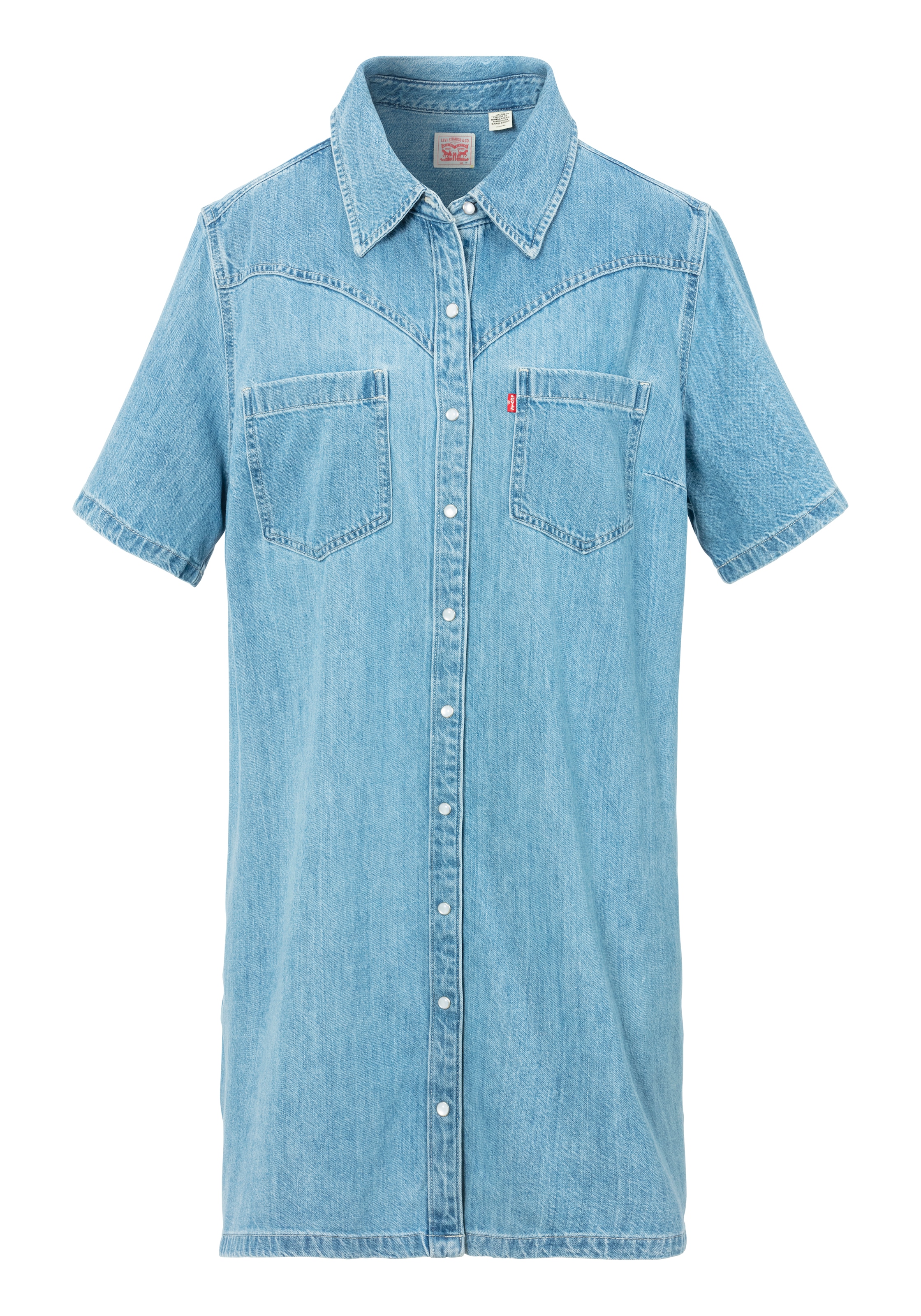 Jeanskleid »PL LOUISA SS DENIM DR«, mit Druckknopfleiste