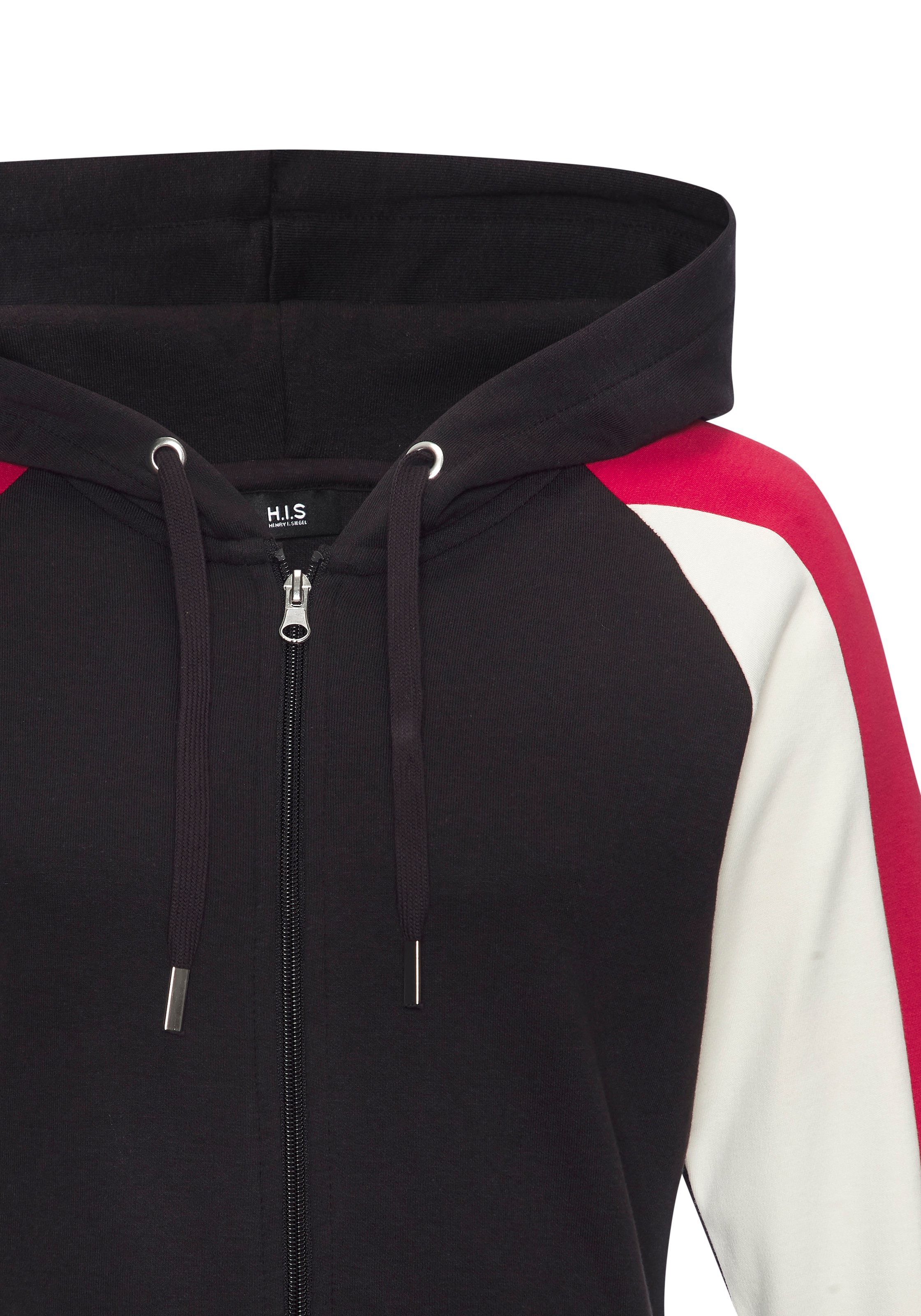 H.I.S Sweat à capuche mit Colorblock Design am Ärmel