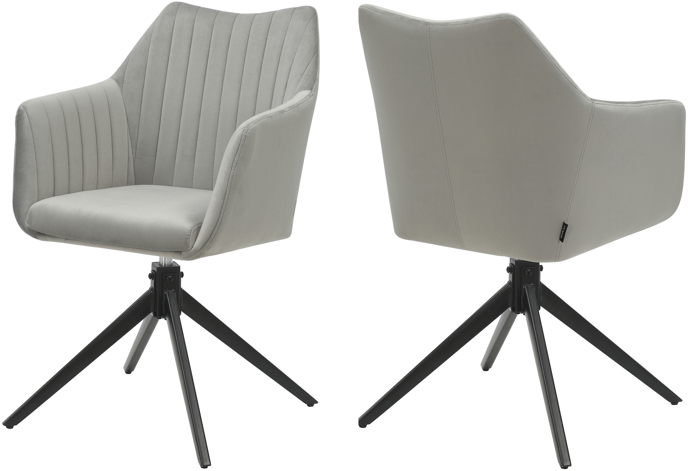 Home affaire Esszimmerstuhl »TAMPAST1, TOPSELLER!«, (Set), 2 St., Samtvelours, mit Drehfunktion 360 Grad