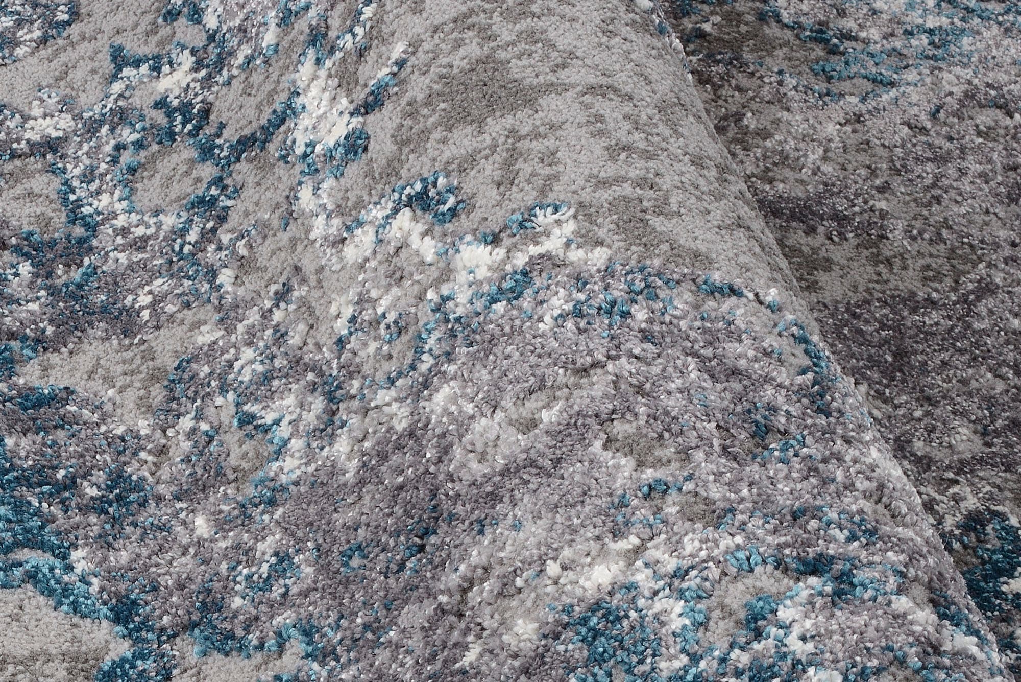 OCI DIE TEPPICHMARKE Teppich »Juwel Liray« rechteckig 20 mm Höhe Kurzflor, Wohnzimmer, Marmor Optik, Hoch Tief Effekt