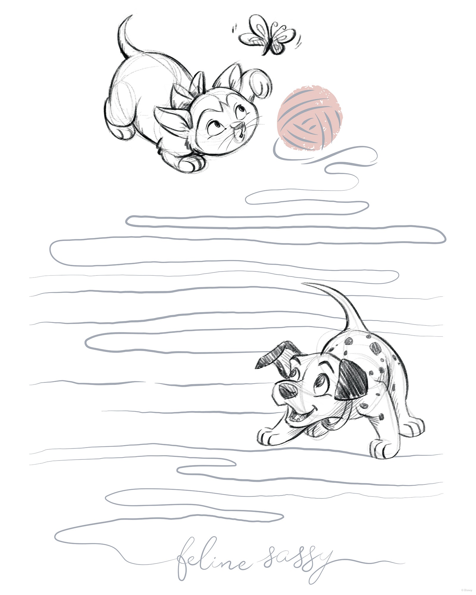 Komar Fresque murale »Disney Animals Dogs and Cats Playground« Set, 1 cuis tlg. 40 x 50 cm (Breite x Höhe) - Kinderzimmer, Dekoration