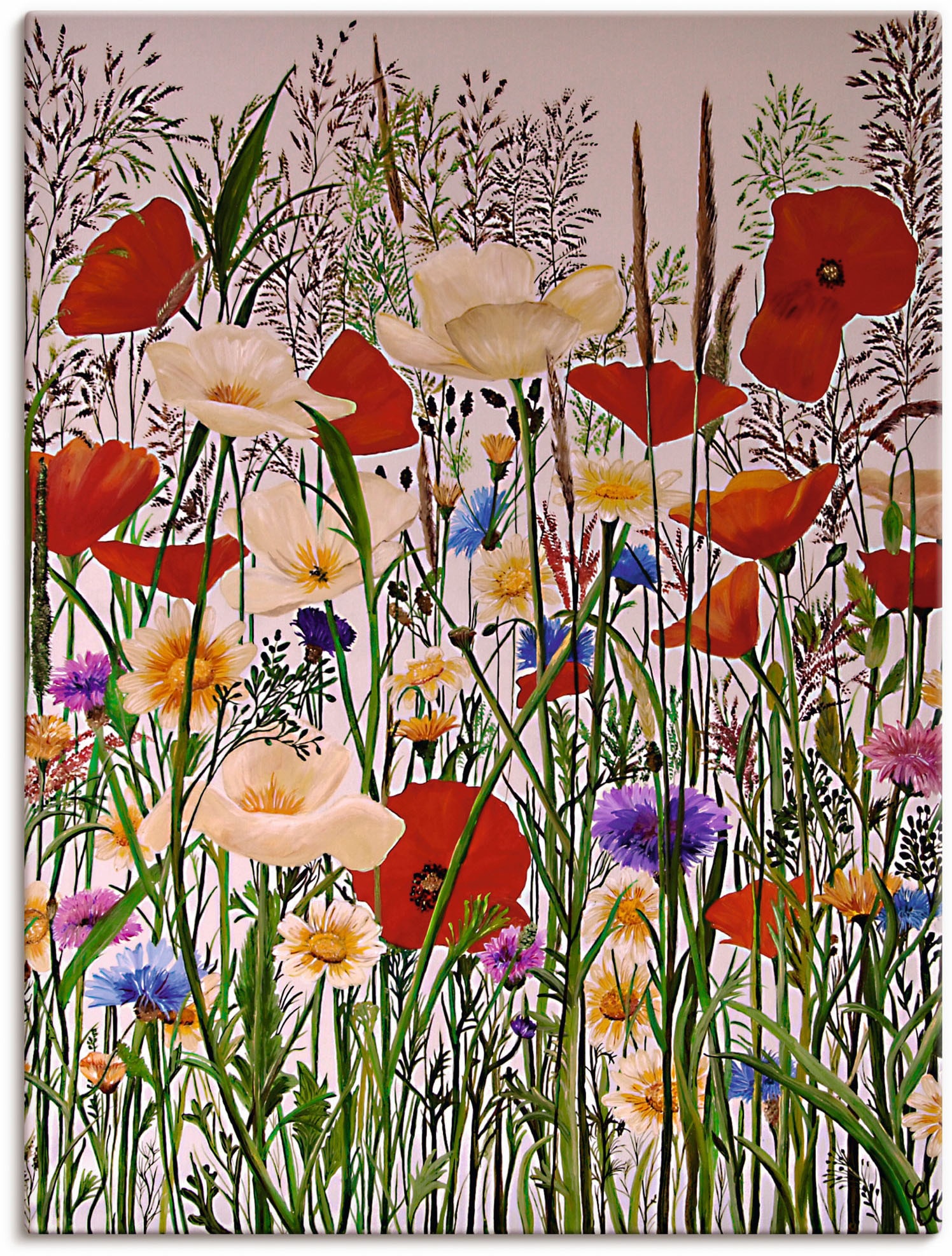 Image of Artland Leinwandbild "Blumenwiese" Baumbilder 1 Stk. tlg. auf Holzrahmen gespannt