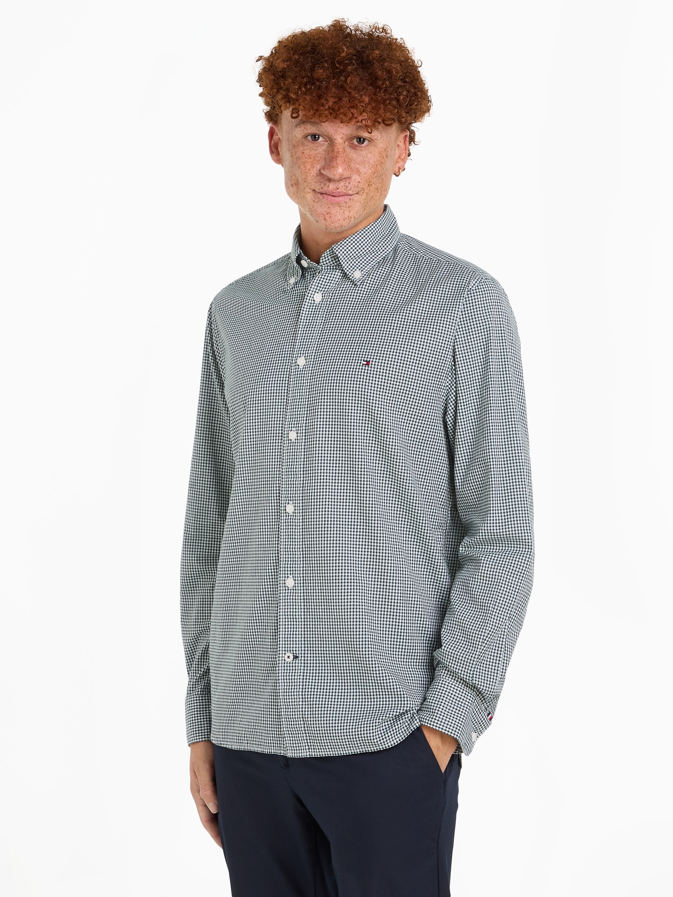 Tommy Hilfiger Langarmhemd »NAT. SOFT FLEX GINGHAM RF SHIRT«