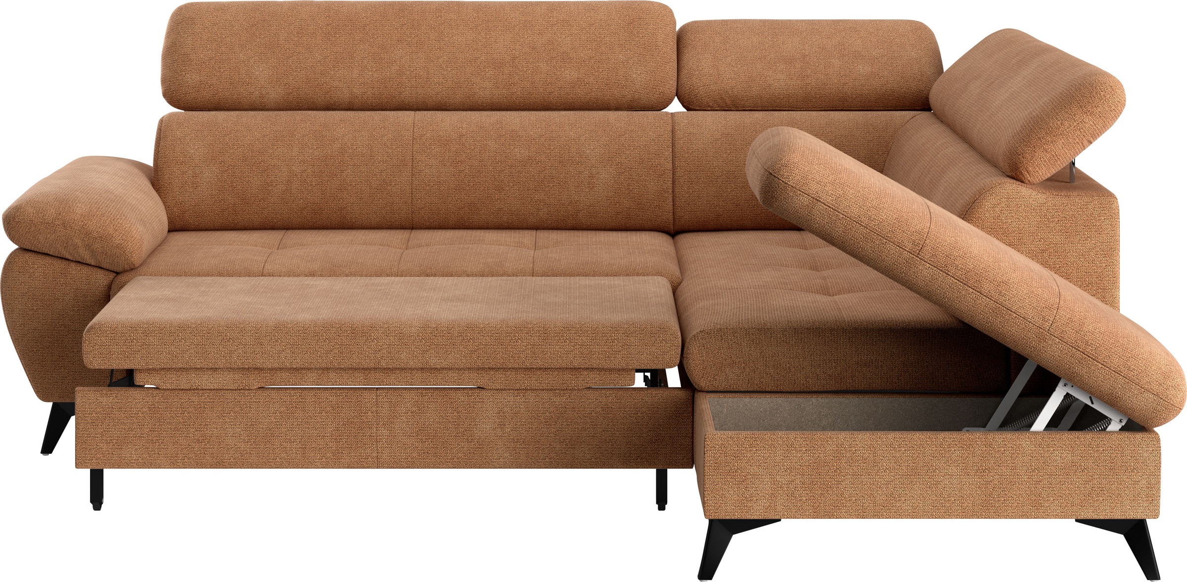 COTTA Ecksofa »Hudson L-Form«, mit Kopfteilverstellung, wahlweise mit Bettfunktion & Bettkasten