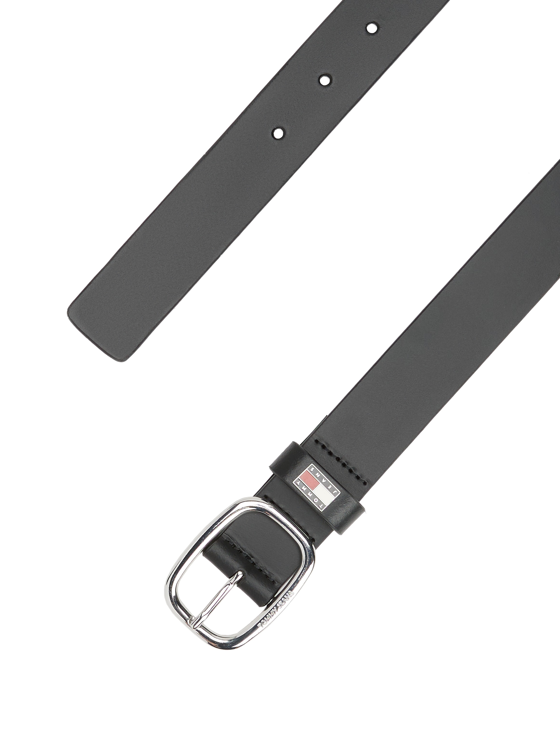 Tommy Jeans Ledergürtel »TJW OVAL 3.0«, Ovale Einfachdornschliesse und Logo am Verschluss