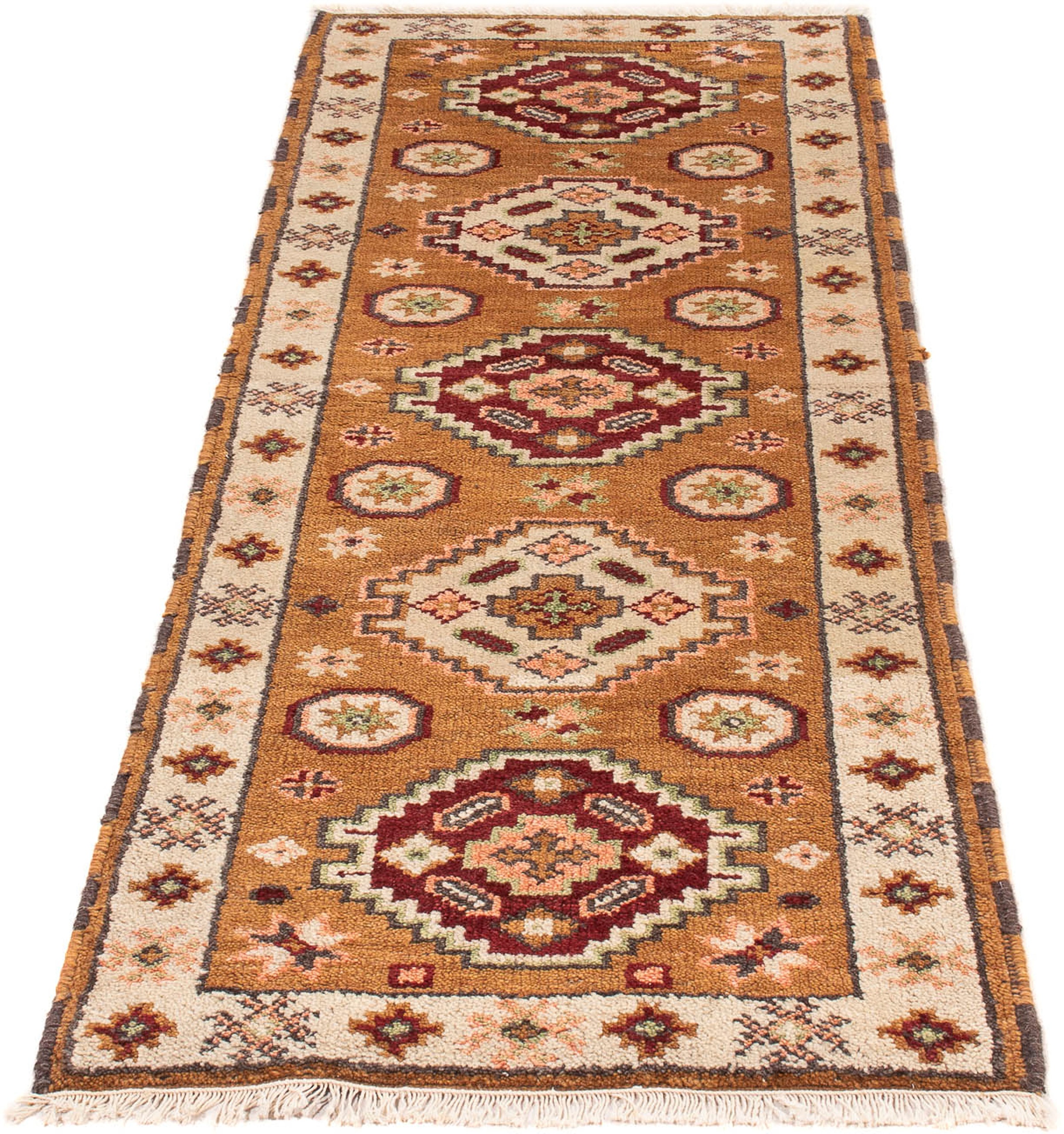 Image of morgenland Orientteppich »Orient - 195 x 62 cm - hellbraun«, rechteckig, 9 mm Höhe, Wohnzimmer, Handgeknüpft, Einzelstück mit Zertifikat bei Ackermann Versand Schweiz