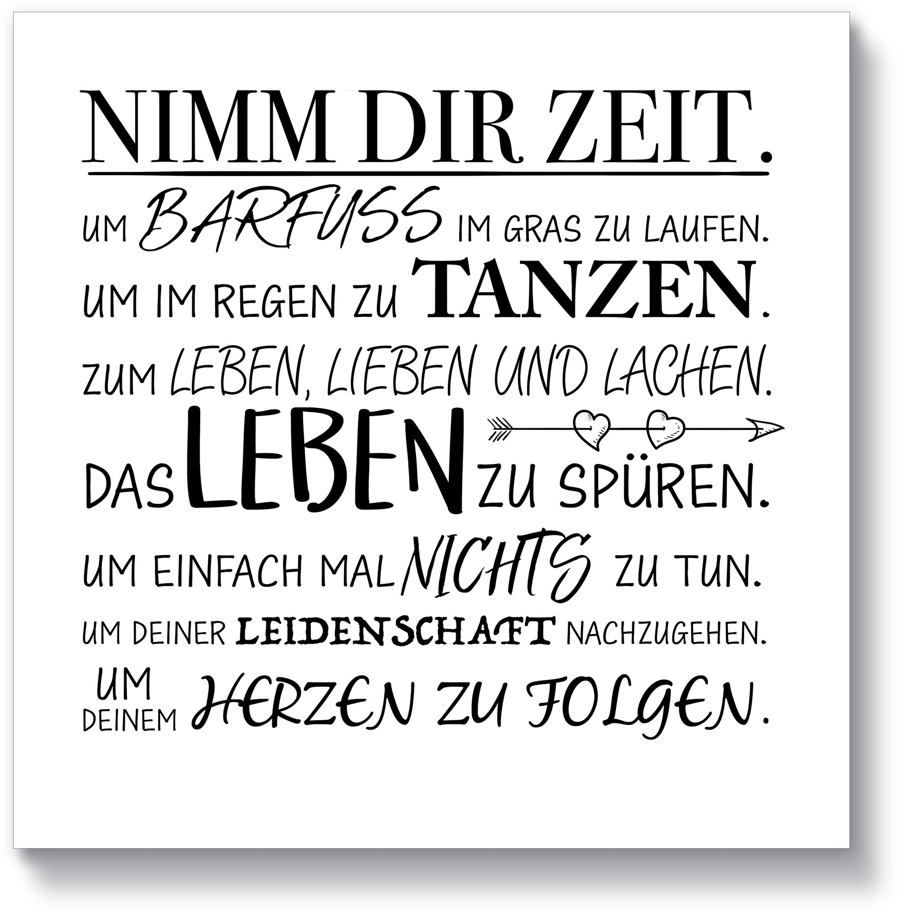 Artland Holzbild »Nimm dir Zeit«, Sprüche & Texte, (1 St.)