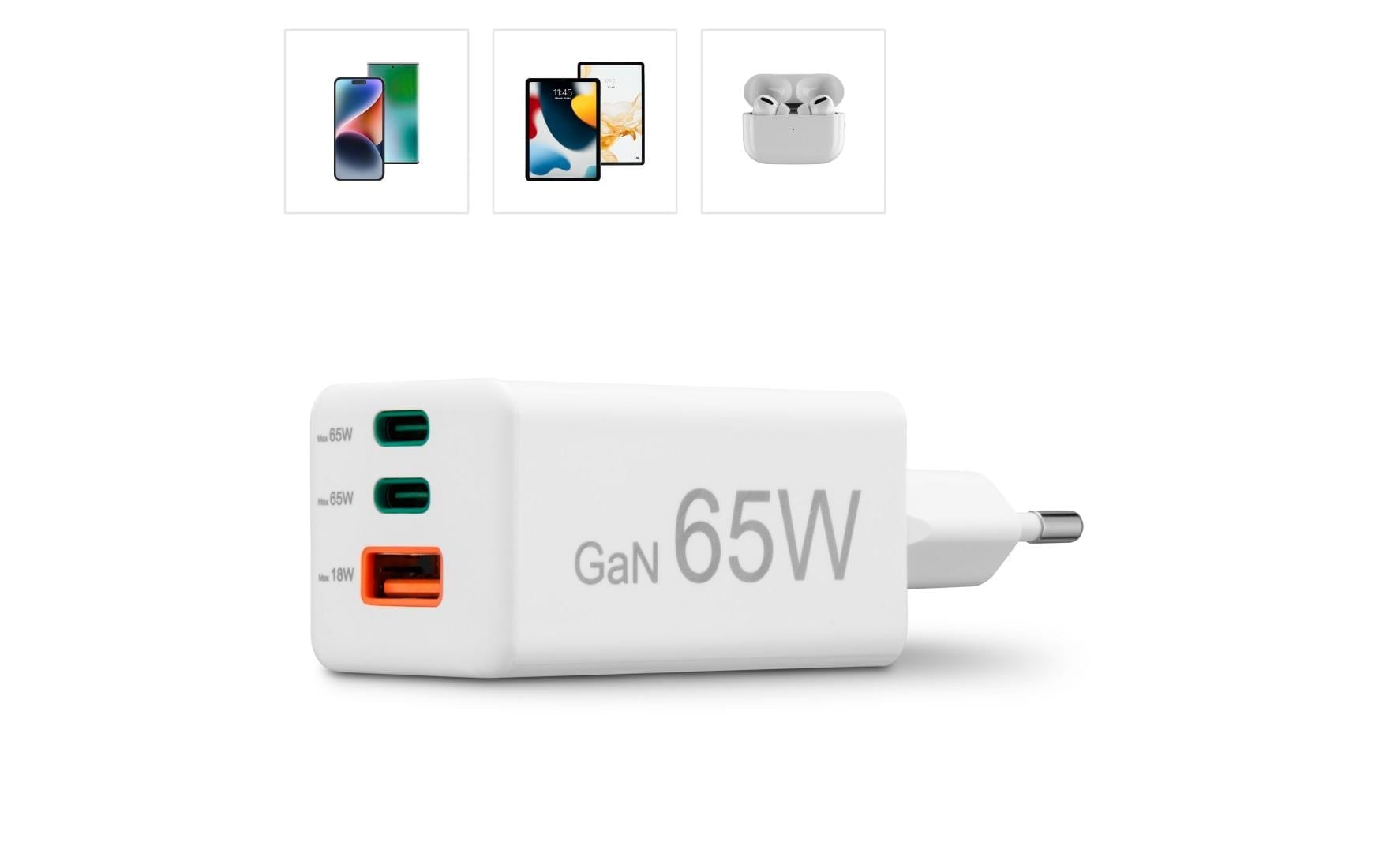 Hama USB-Ladegerät »Gan charger 2x USB-A USB-C 65 W«
