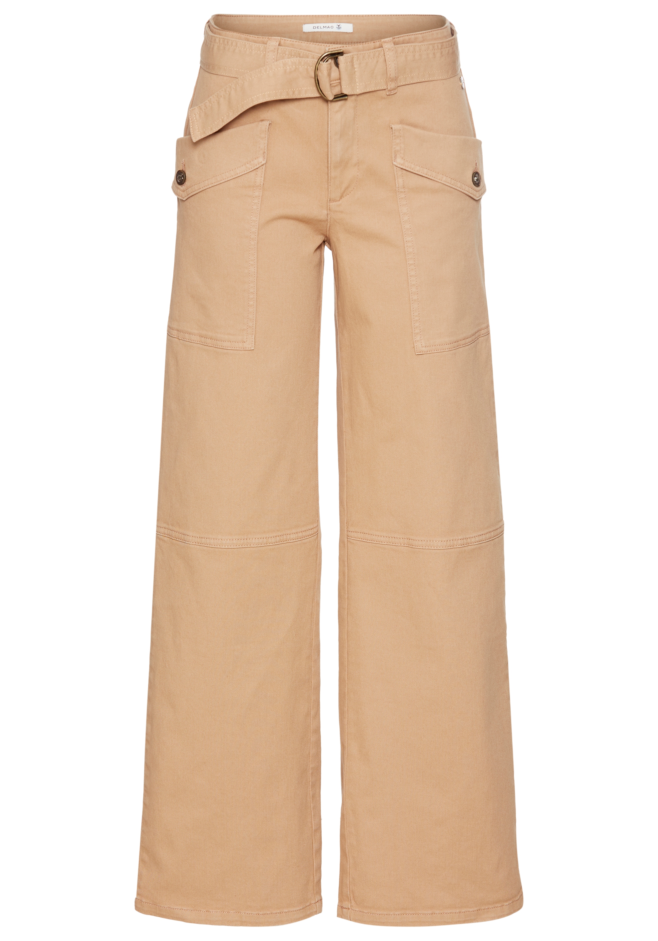 DELMAO Cargohose, (2 tlg., mit abnehmbarem Gürtel), mit modische grossen Eingrifftaschen