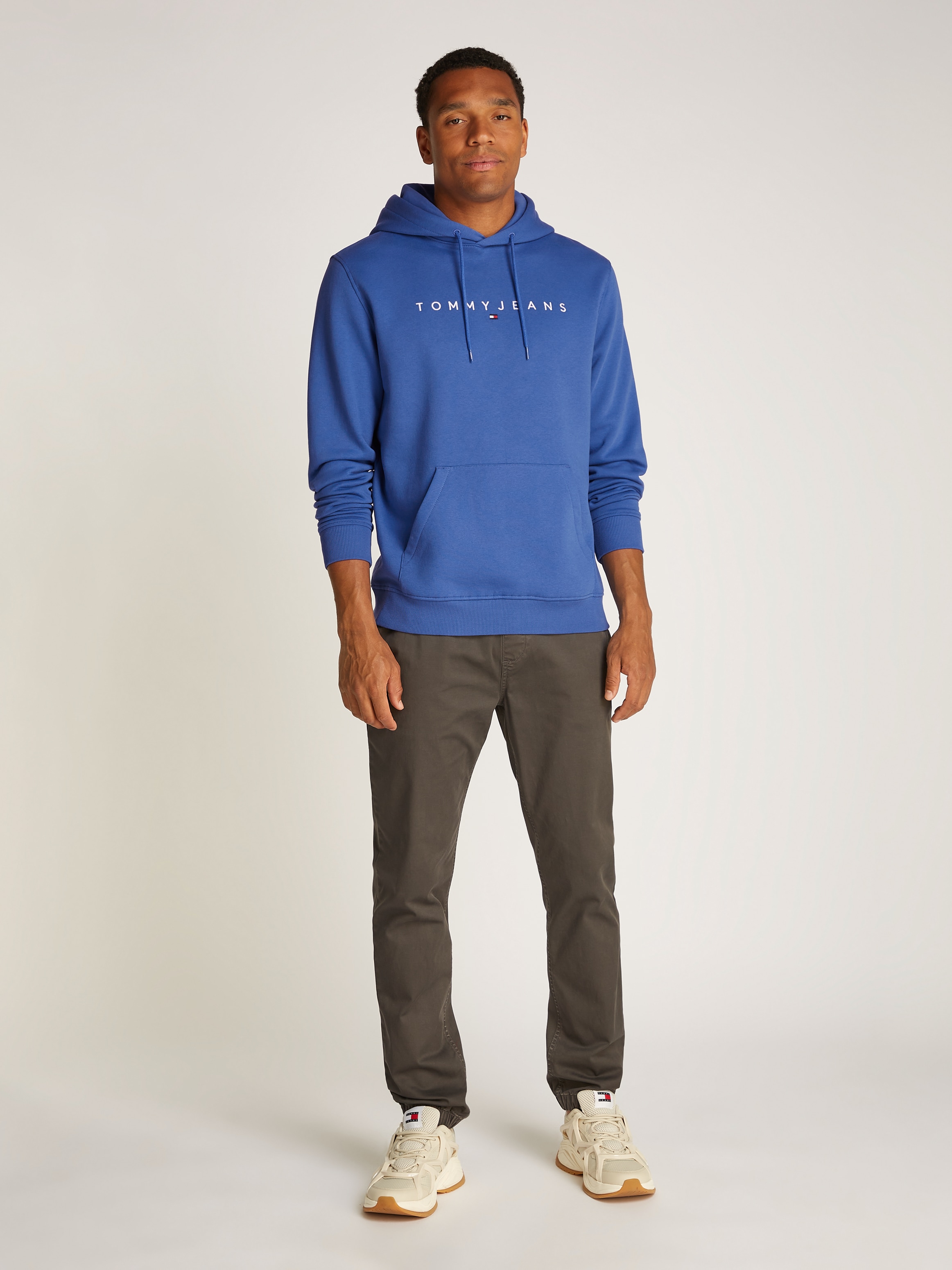 Tommy Jeans Plus Hoodie »TJM REG LINEAR LOGO HOODIE EXT«, in Grosse Grössen, Logodruck