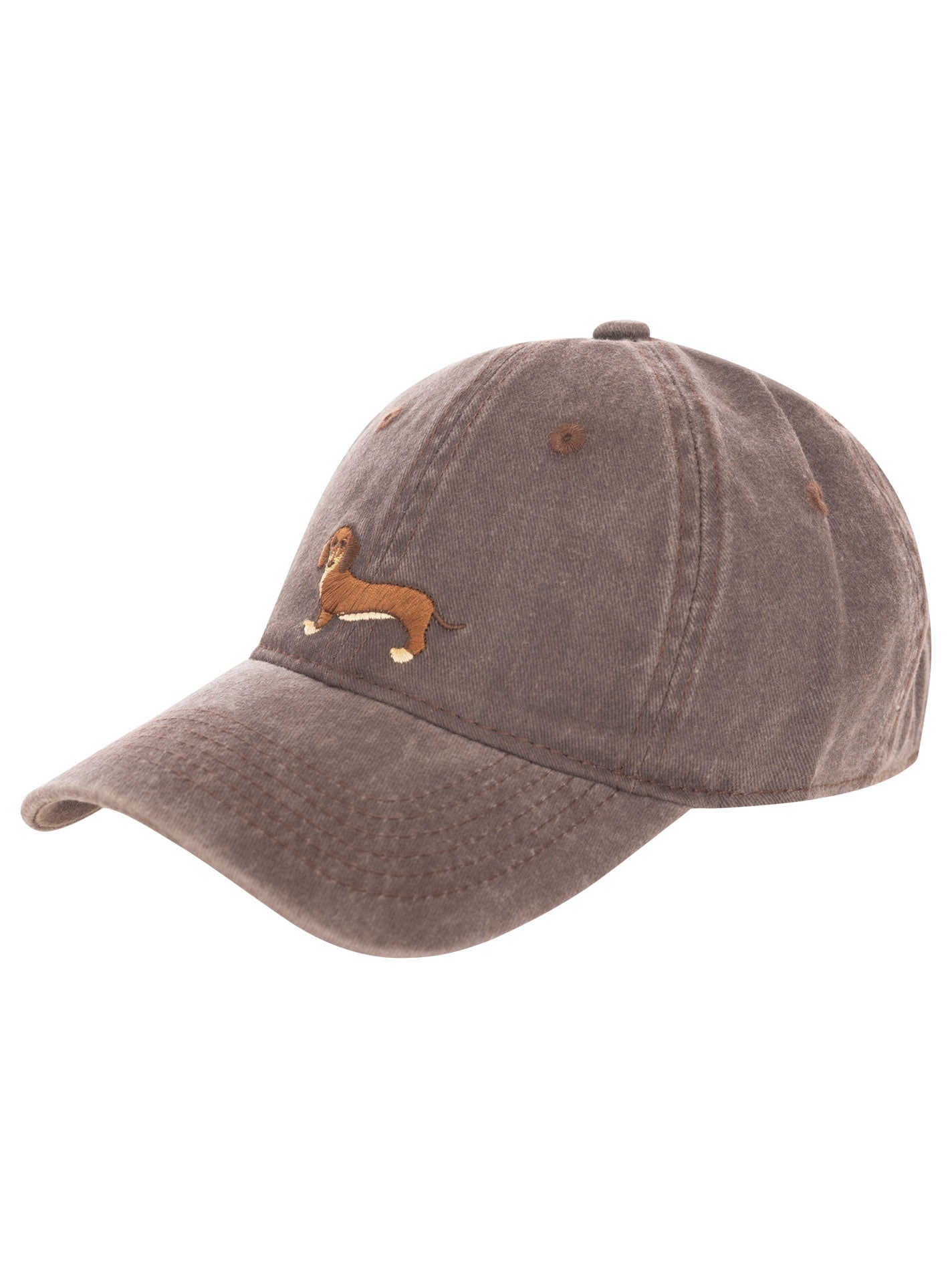 Image of Zwillingsherz Baseball Cap ""Dackel"" Dackelmotiv gestickt, moderner Vintage Look
