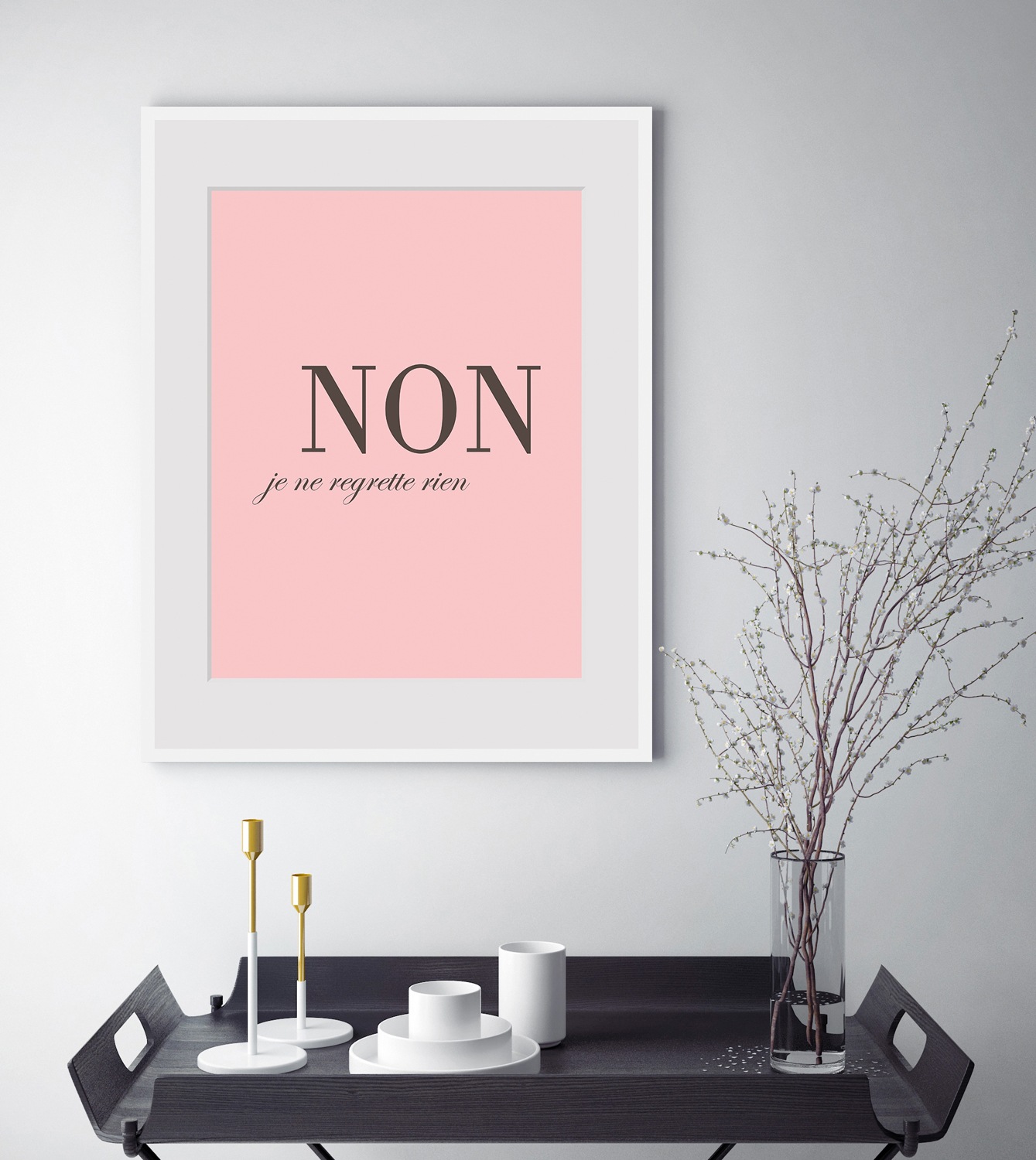 Image of queence Bild "NON" Schriftzug Sprüche & Texte gerahmt, Spruch