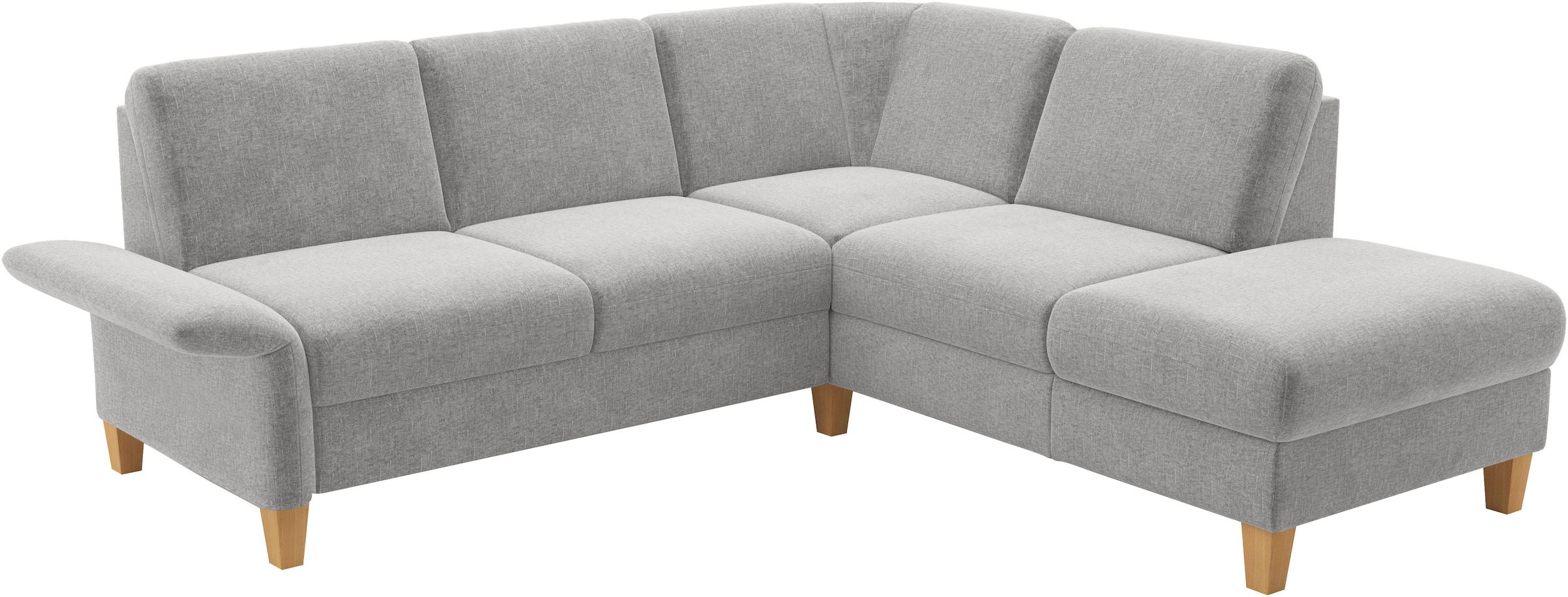 Home affaire Ecksofa »Rochelle«, wahlweise mit Armlverstellung, Klappbett mit Rollen & Bettkasten